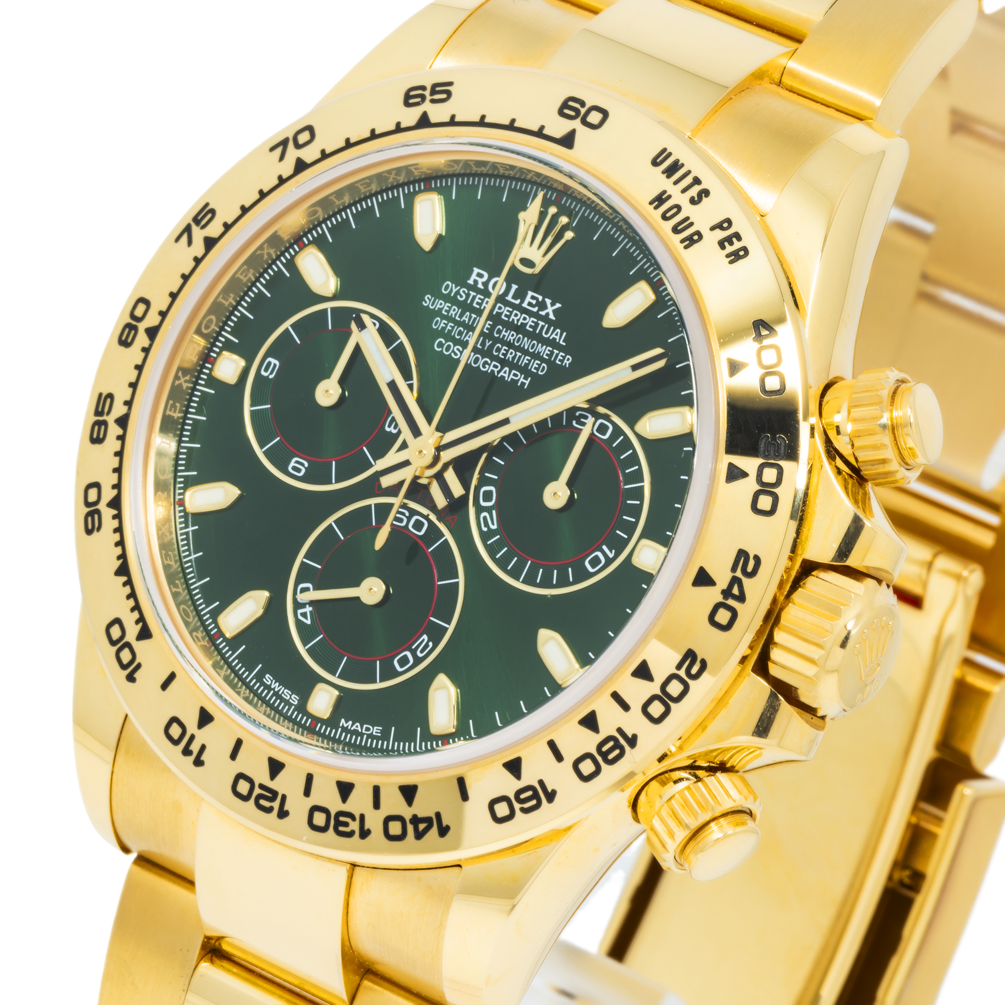 Rolex Cosmograph Daytona 116508 40MM Green Dial With Yellow Gold Oyster Bracelet