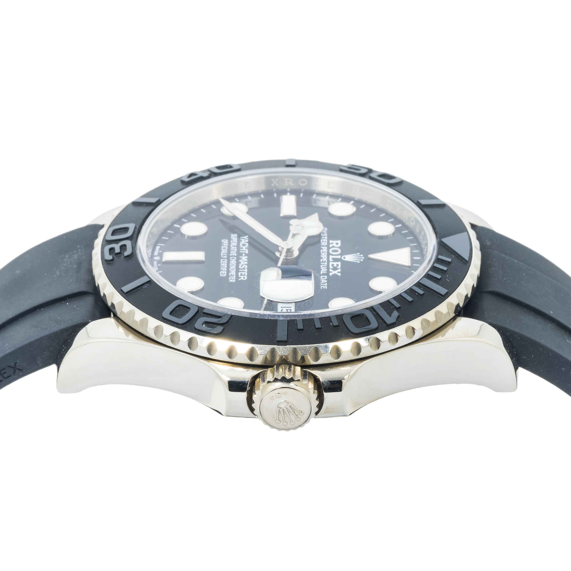 Rolex White Gold Yacht-Master 226659 42MM Black Dial With Black Oysterflex Strap