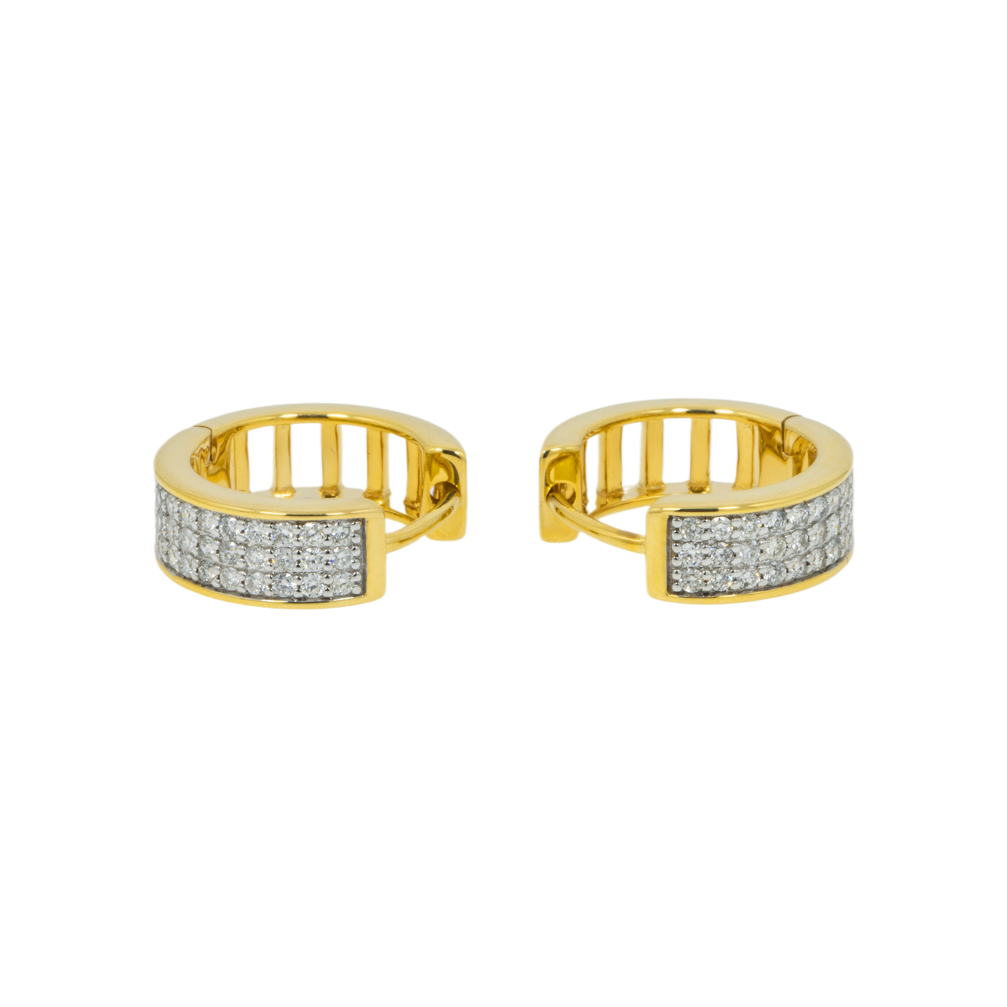 14K GOLD ROUND DIAMOND HUGGIES 0.40 CTW