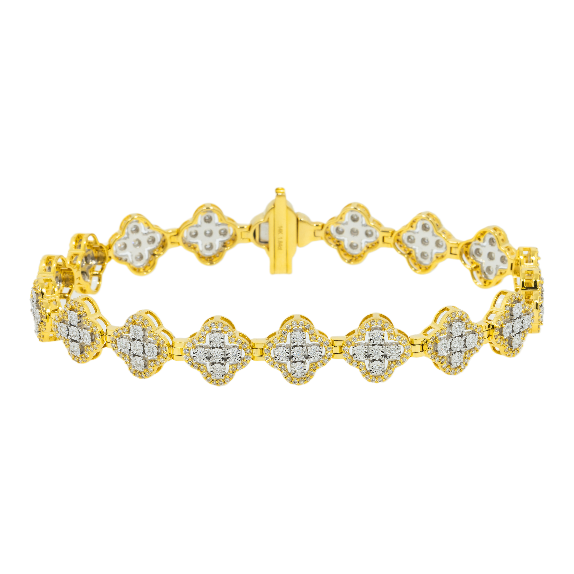 14K GOLD CLOVER BRACELET 1.86 CT