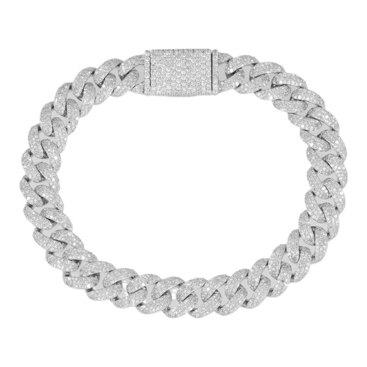 14K GOLD DIAMOND 10MM CUBAN LINK BRACELET 6.82 CT