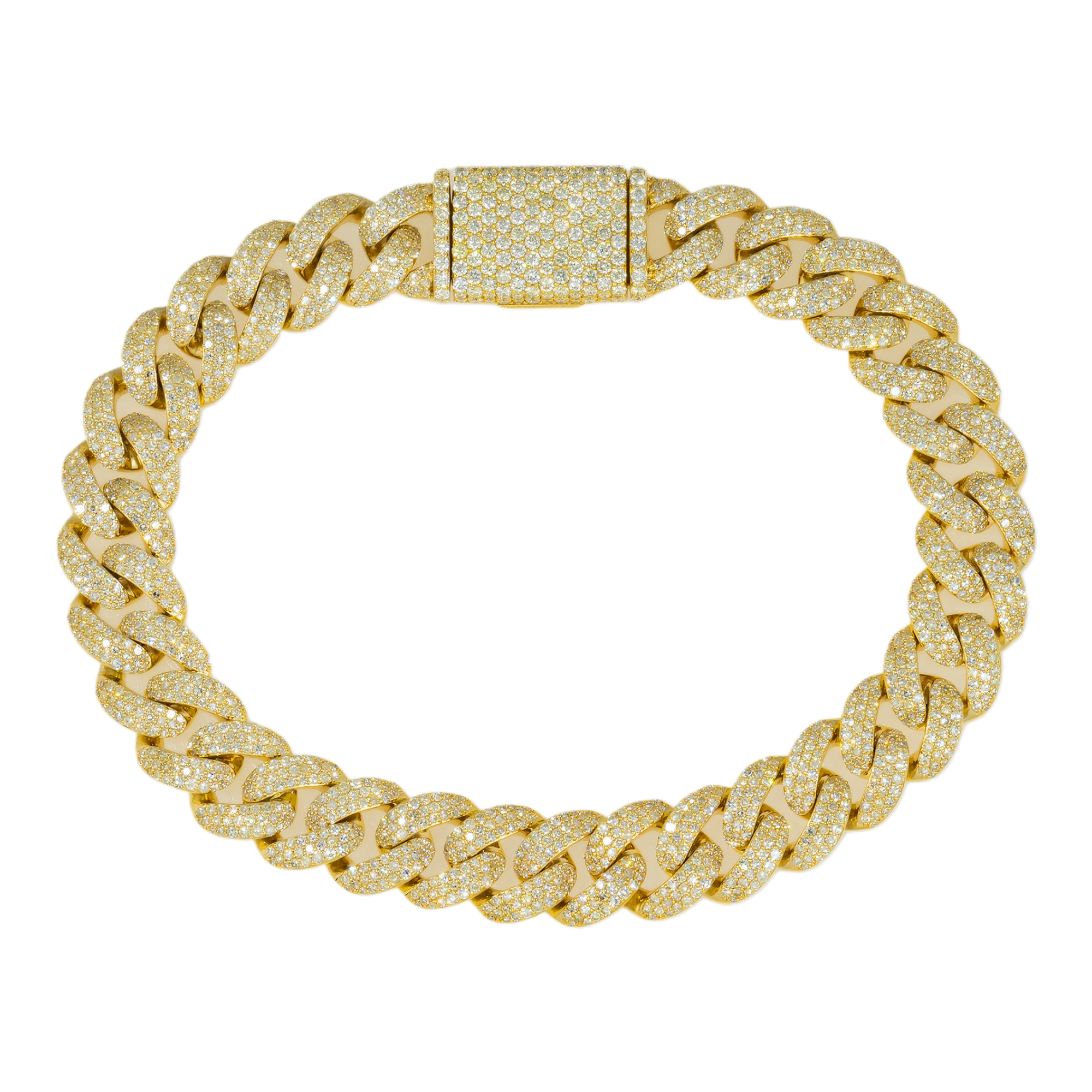 14K GOLD DIAMOND 10MM CUBAN LINK BRACELET 6.82 CT