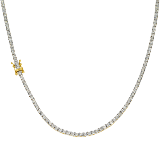 14K GOLD DIAMOND 3MM TENNIS CHAIN 3.27 CT