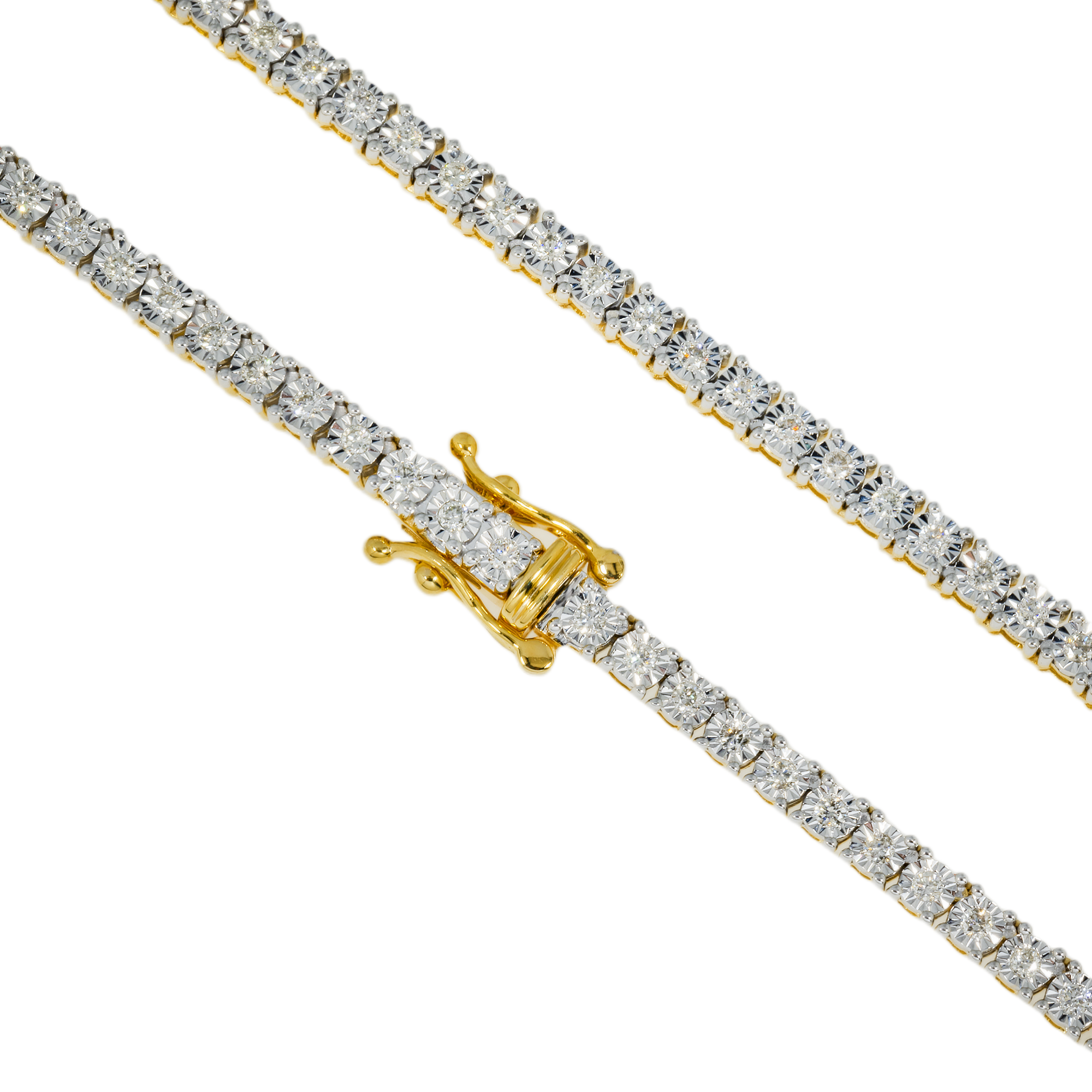 14K GOLD DIAMOND 3MM TENNIS CHAIN 3.27 CT