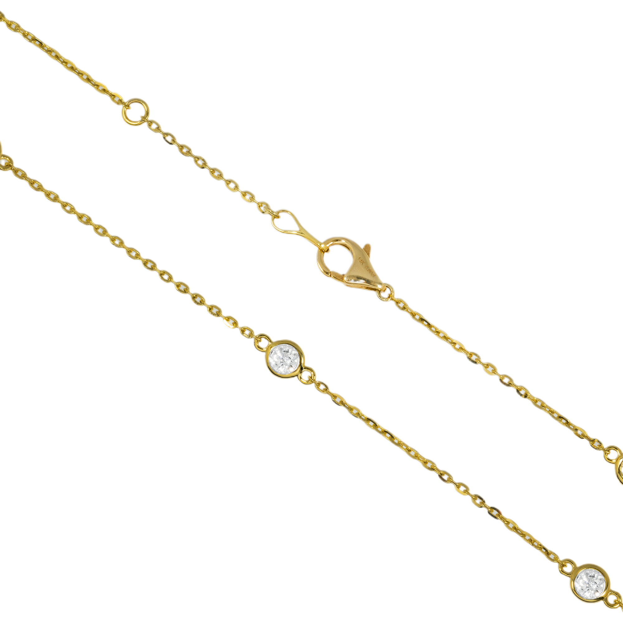 14K GOLD DIAMOND STATION NECKLACE 1.00 CT