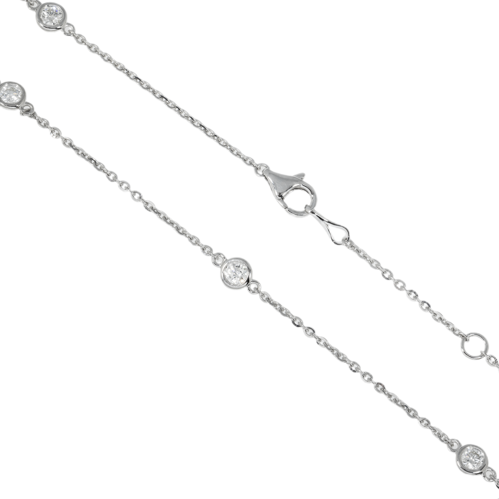 14K GOLD DIAMOND STATION NECKLACE 1.00 CT