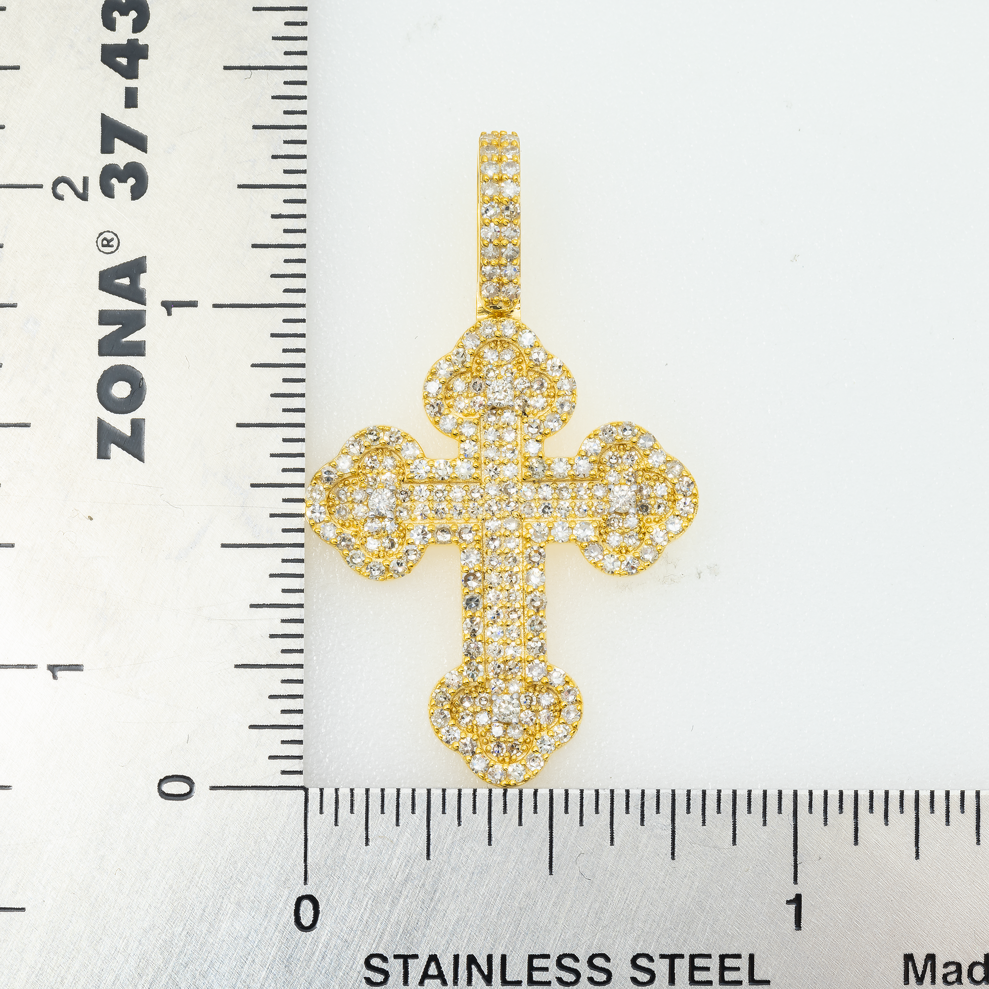 14K GOLD DIAMOND GOTHIC CROSS PENDANT 1.00 CT