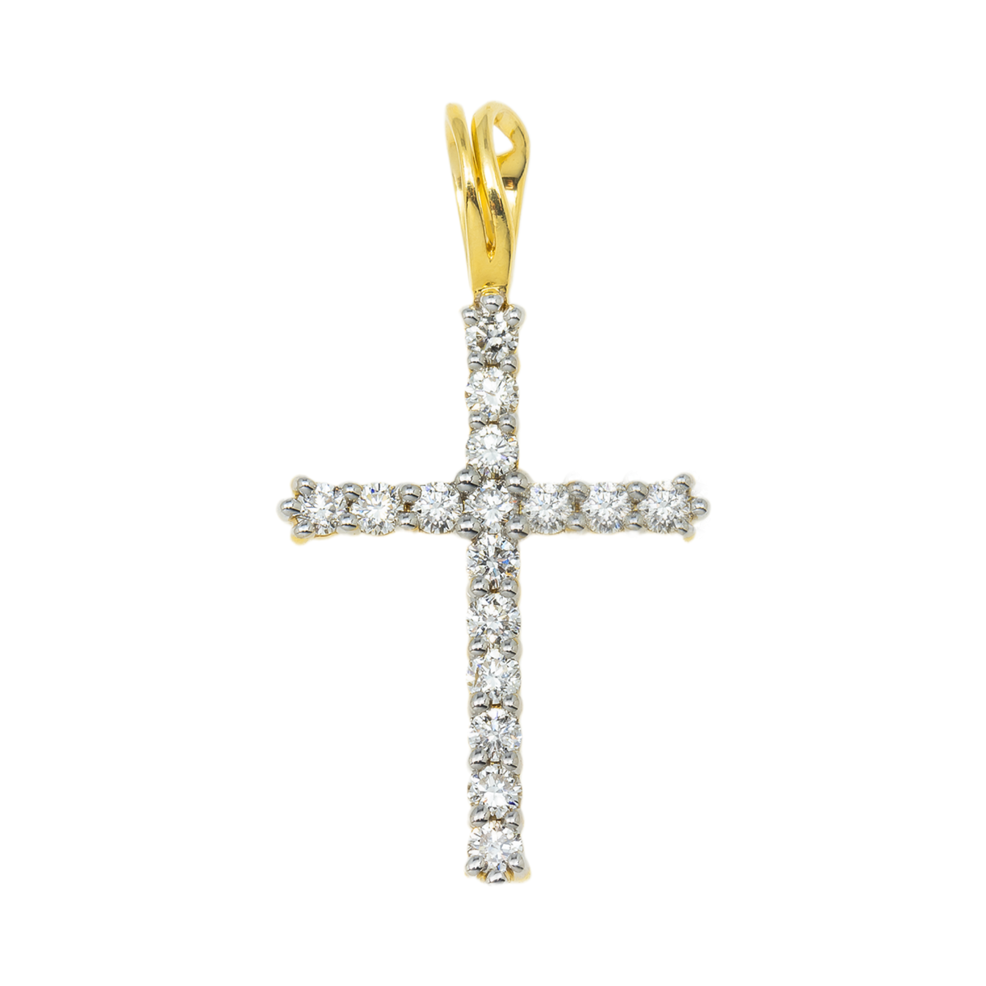 10K GOLD DIAMOND CROSS PENDANT 0.35 CT