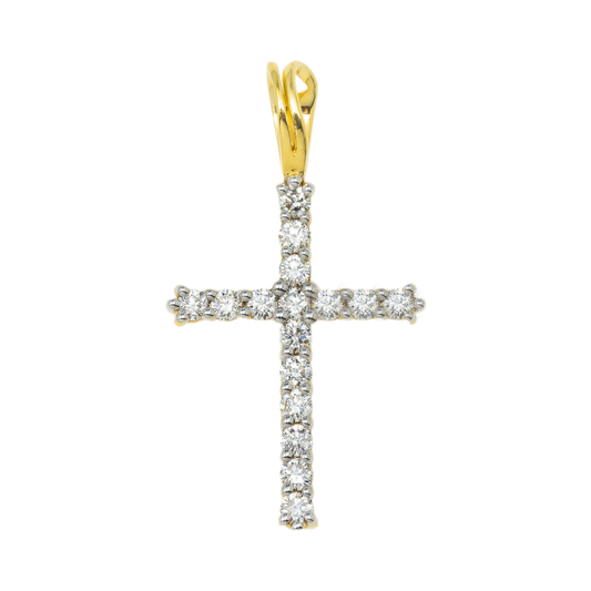 10K GOLD DIAMOND CROSS PENDANT 0.35 CT