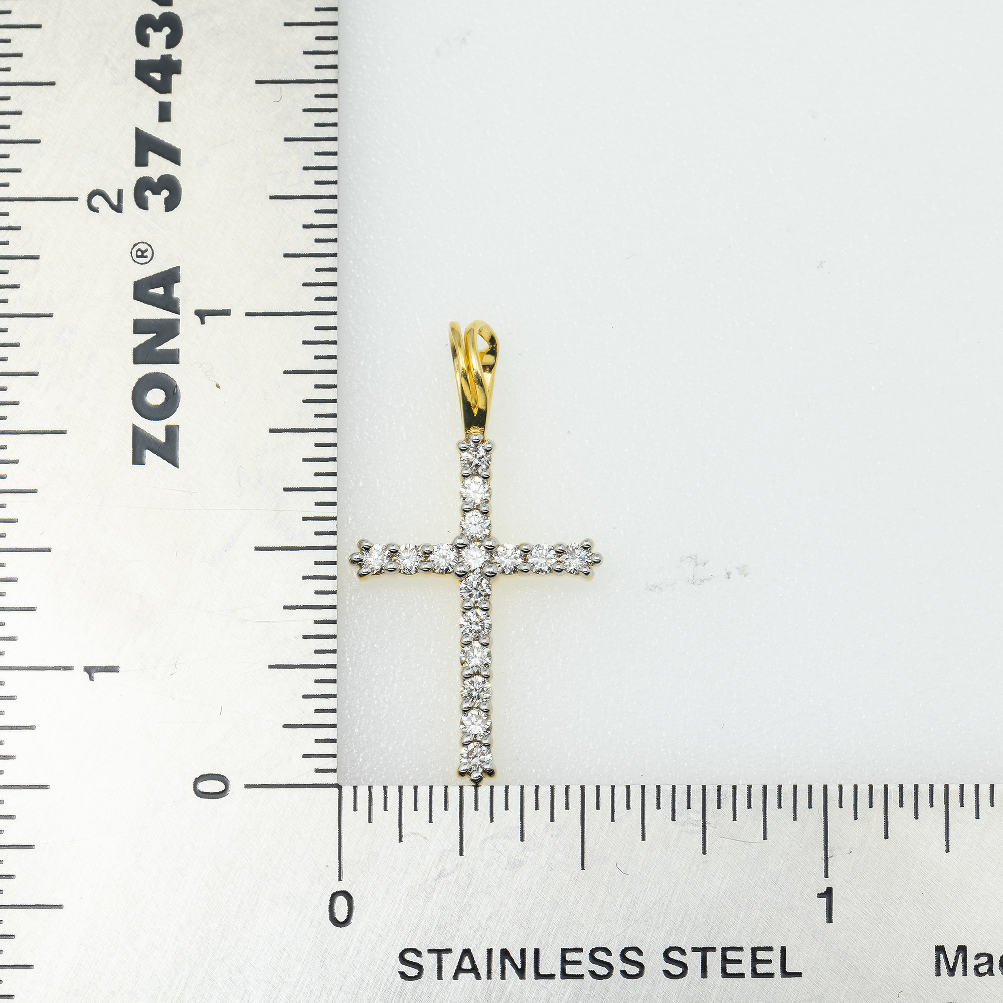 10K GOLD DIAMOND CROSS PENDANT 0.35 CT