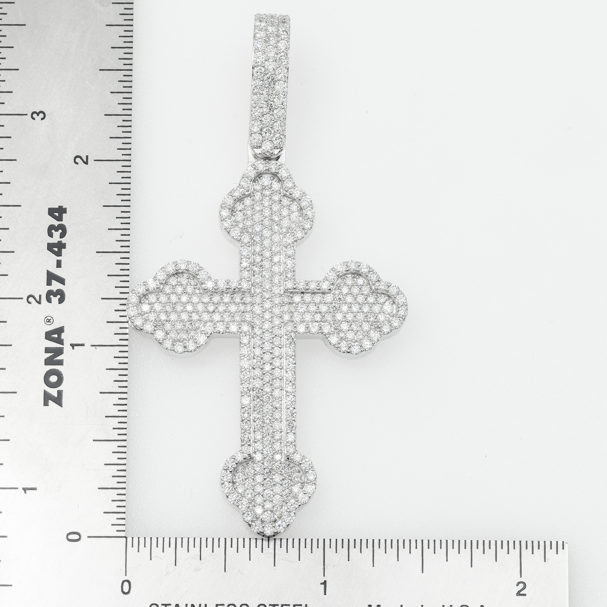 14K GOLD DIAMOND GOTHIC CROSS PENDANT 4.00 CT