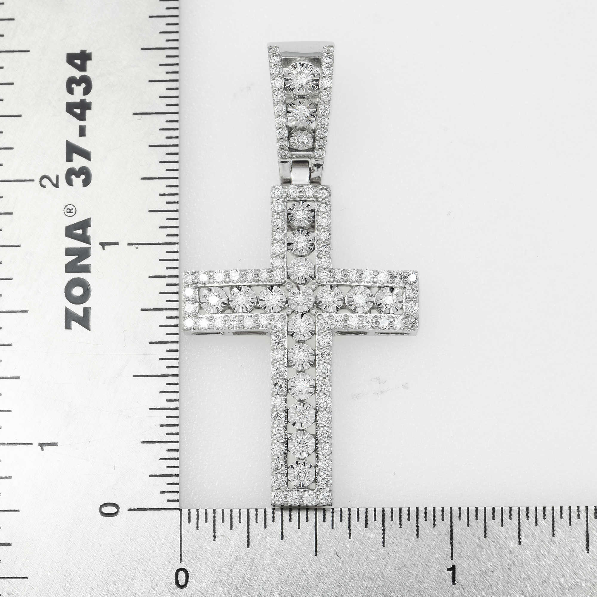 14K GOLD DIAMOND CROSS PENDANT 1.05 CT