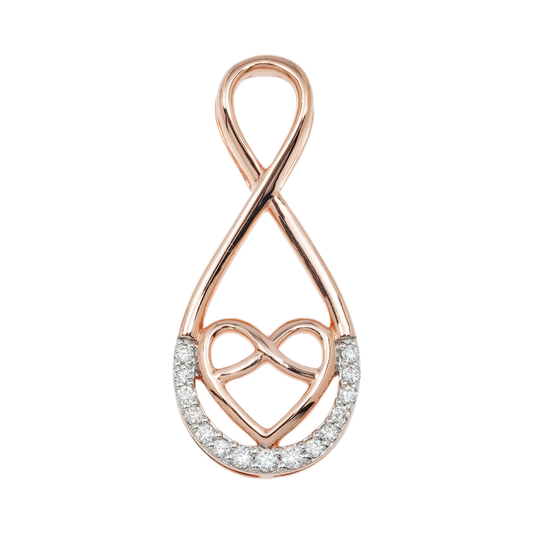 10K GOLD DIAMOND HEART INFINITY PENDANT 0.12 CT