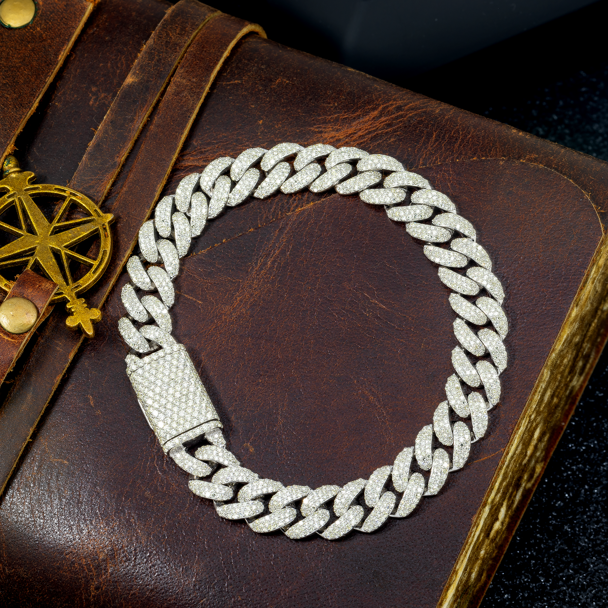 14K GOLD DIAMOND 10MM CUBAN LINK BRACELET 6.82 CT