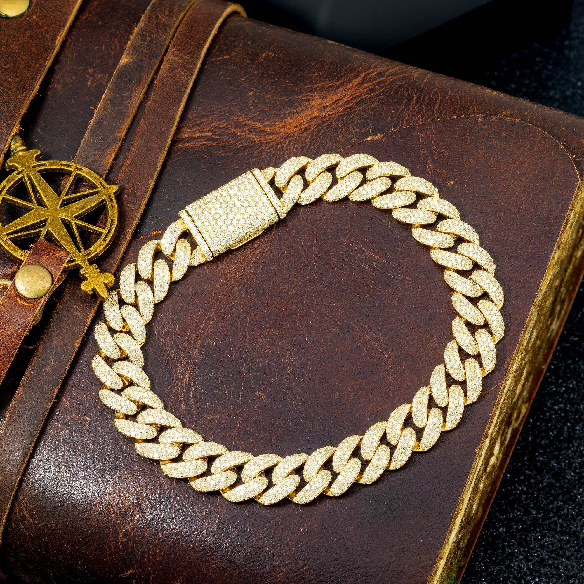 14K GOLD DIAMOND 10MM CUBAN LINK BRACELET 6.82 CT