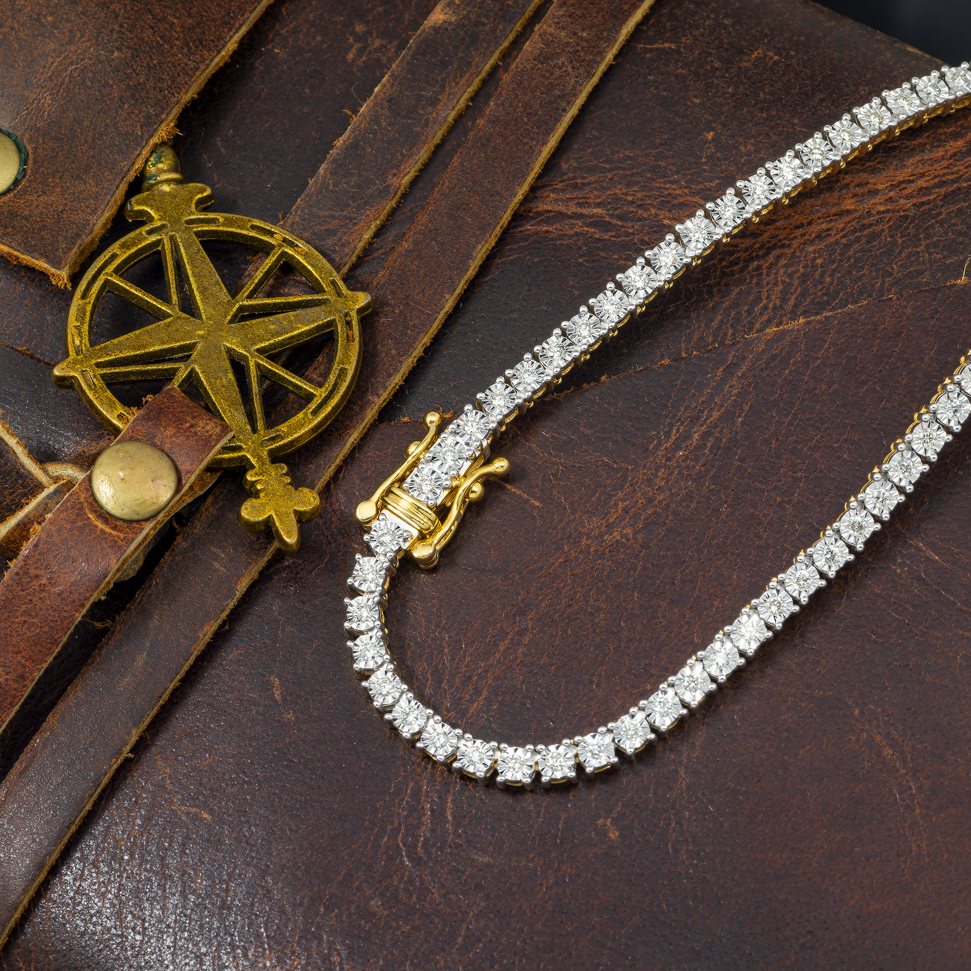 14K GOLD DIAMOND 3MM TENNIS CHAIN 3.27 CT