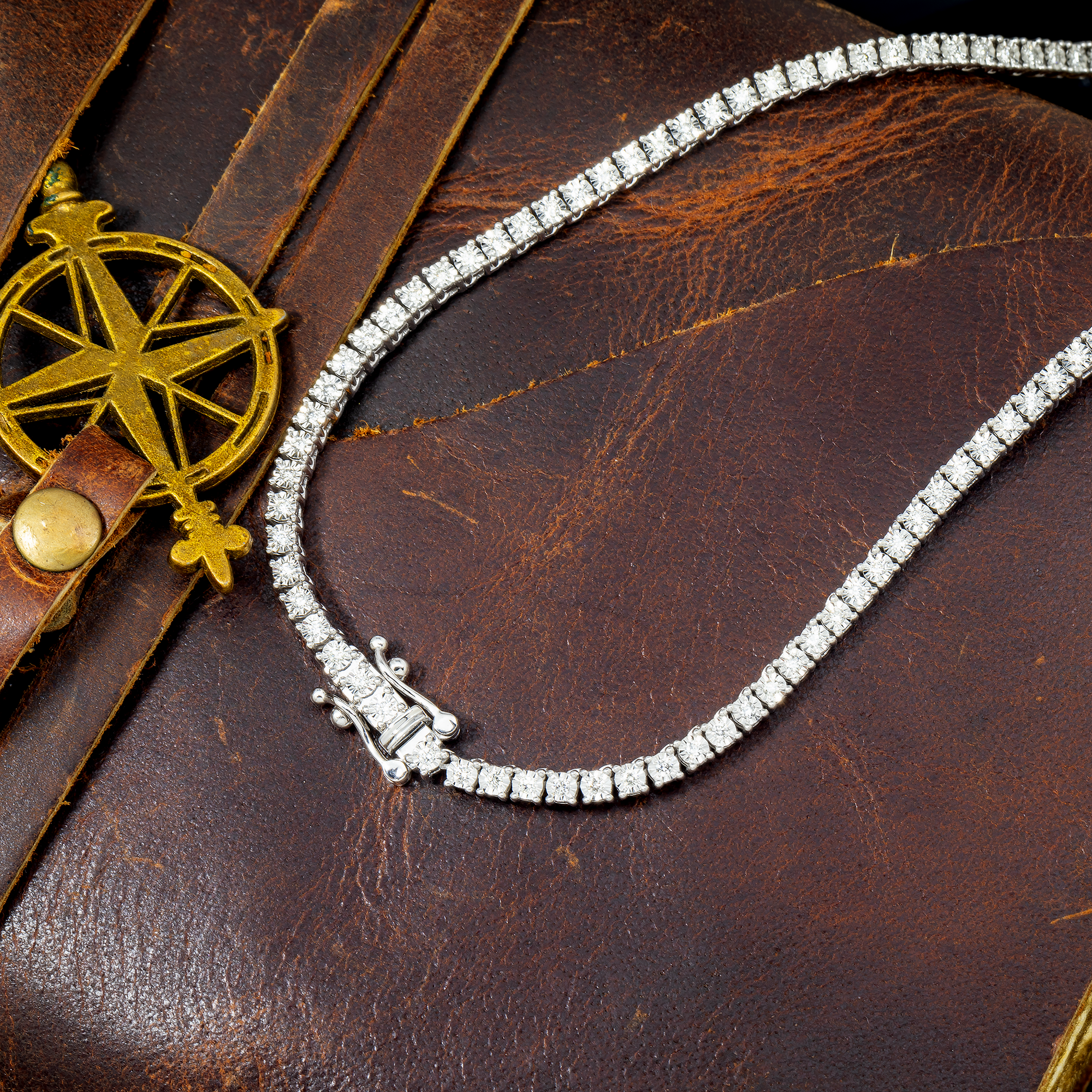 14K GOLD DIAMOND 2.5MM TENNIS CHAIN 2.60 CT