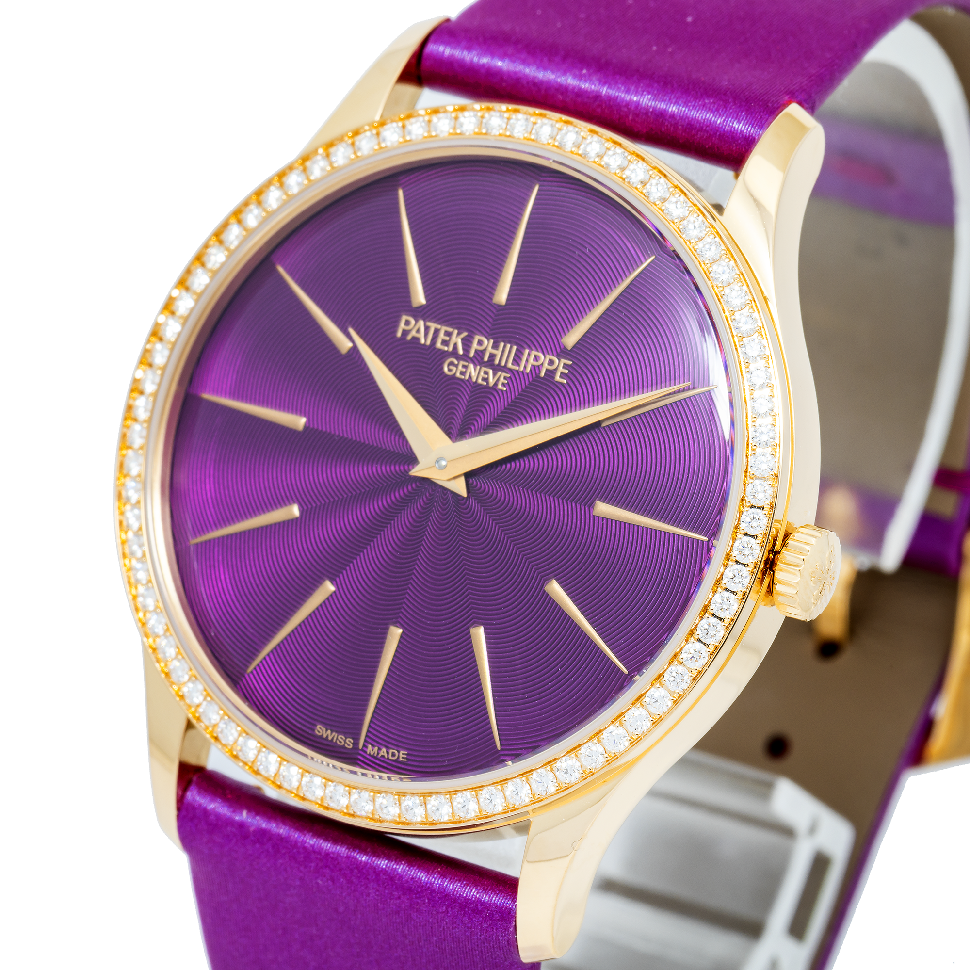 Patek Philippe Calatrava Ladies Joaillerie Rose Gold Purple Dial 4997/200R-001