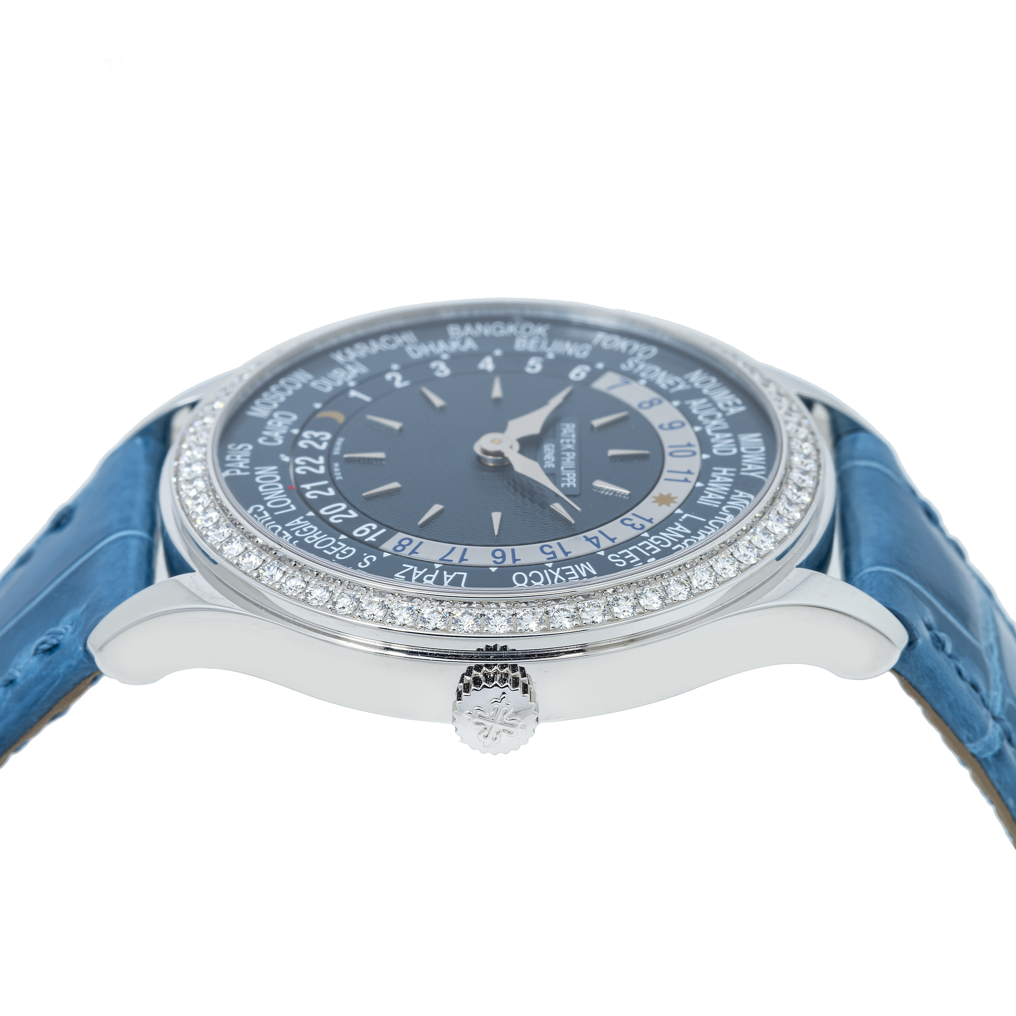 PATEK PHILIPPE WORLD TIME COMPLICATION WORLD TIME 7130R-016 WITH BLUE LEATHER BRACELT