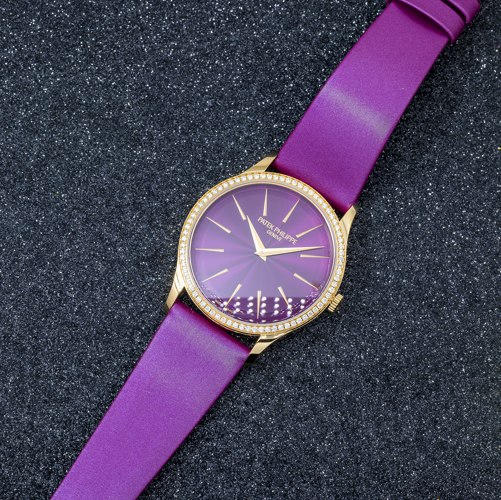 Patek Philippe Calatrava Ladies Joaillerie Rose Gold Purple Dial 4997/200R-001