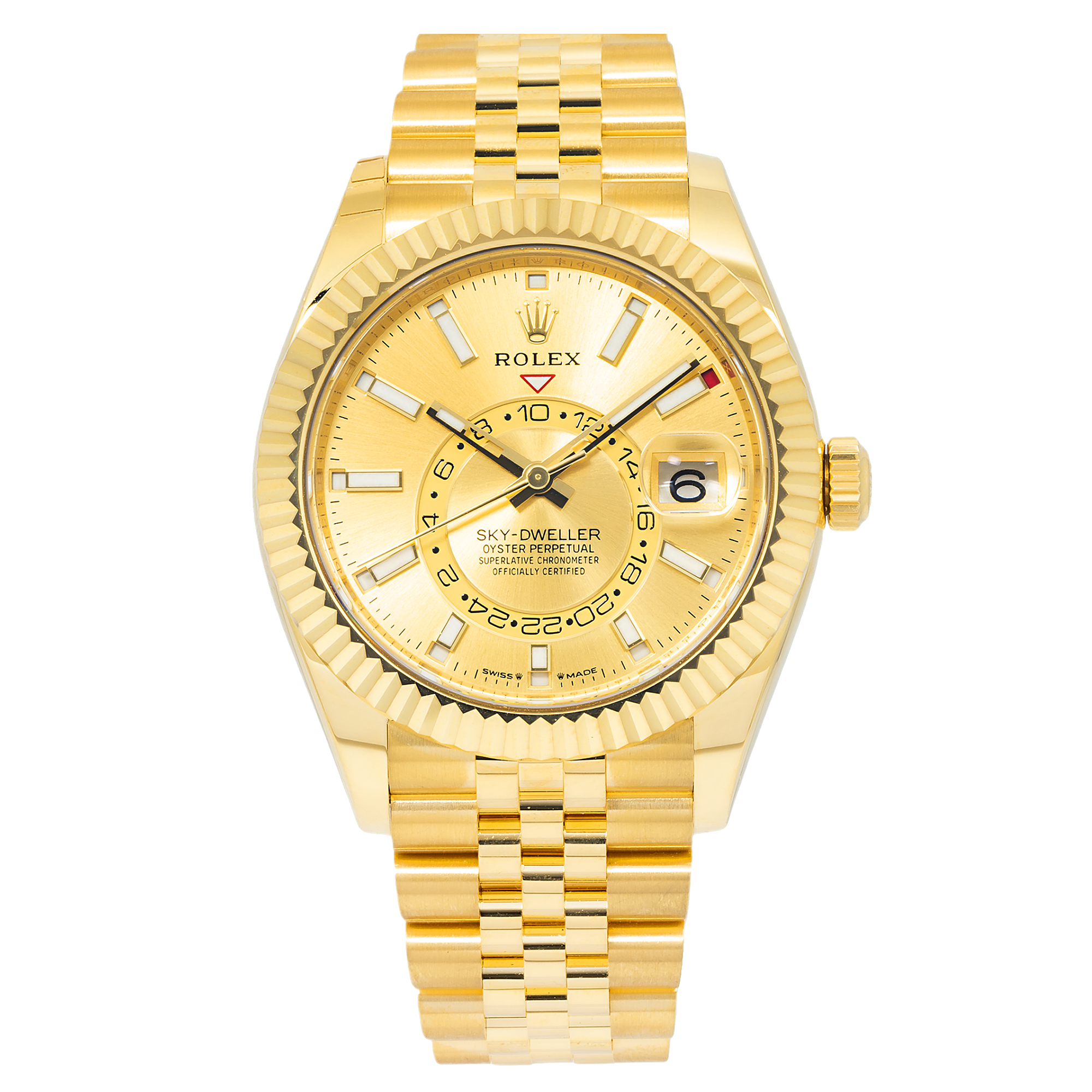 Rolex Sky-Dweller 336938 42MM Champagne Dial With Yellow Gold Jubilee Bracelet