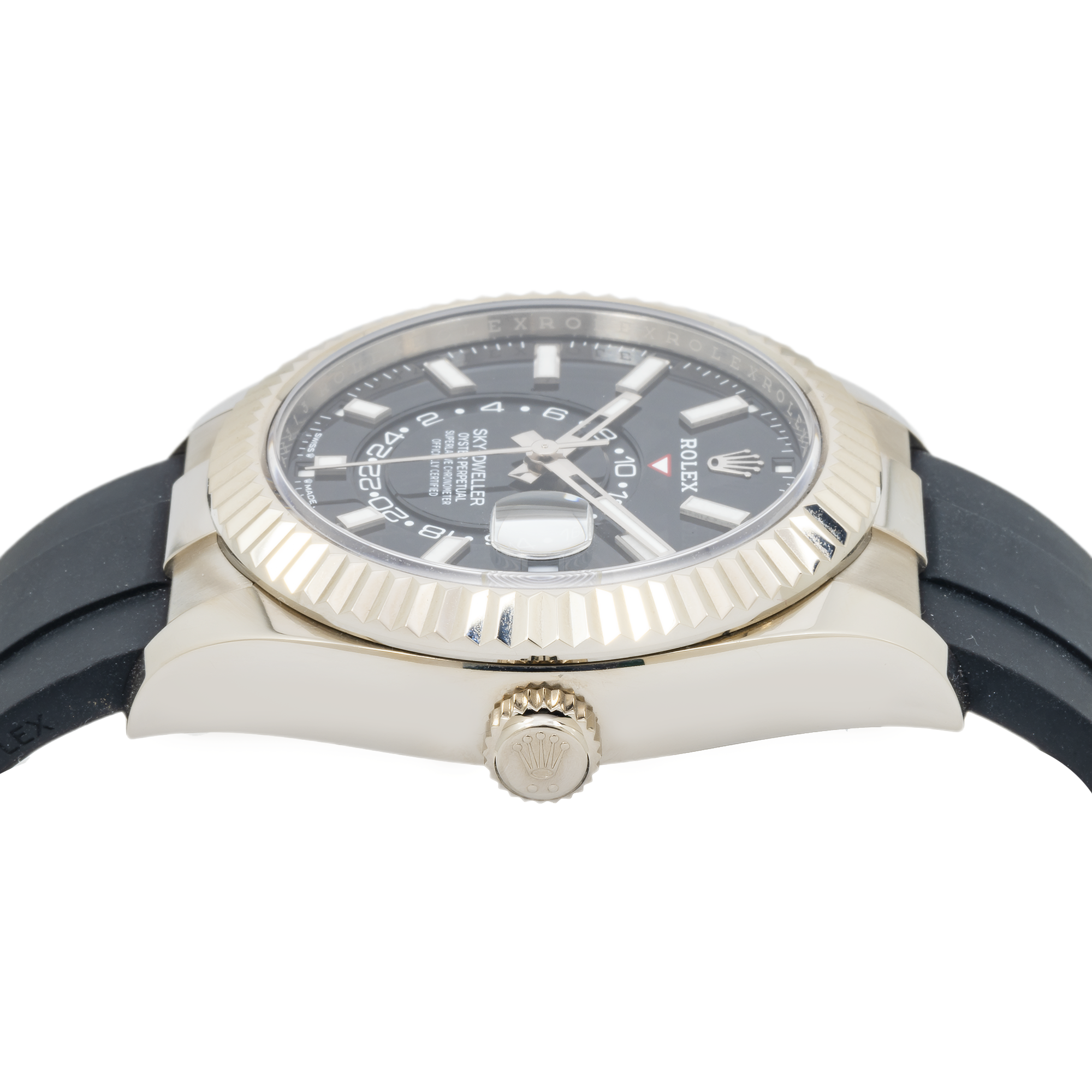 Rolex Sky-Dweller 336239 White Gold Bezel With Black Dial And Oysterflex Strap