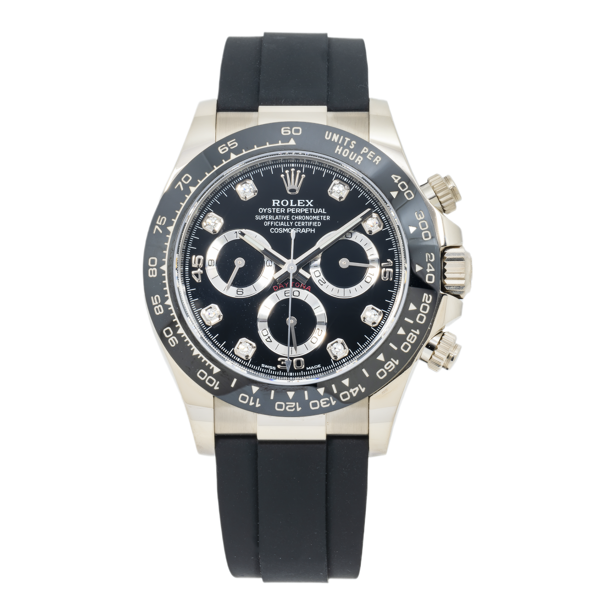 Rolex 18K White Gold Cosmograph Daytona 116519LN 40MM Black Diamond Dial