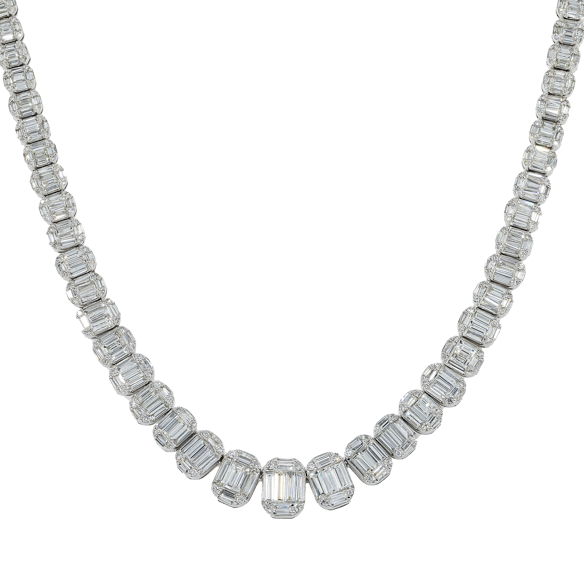 14K GOLD BAGUETTE DIAMOND CHAIN 22.85 CT