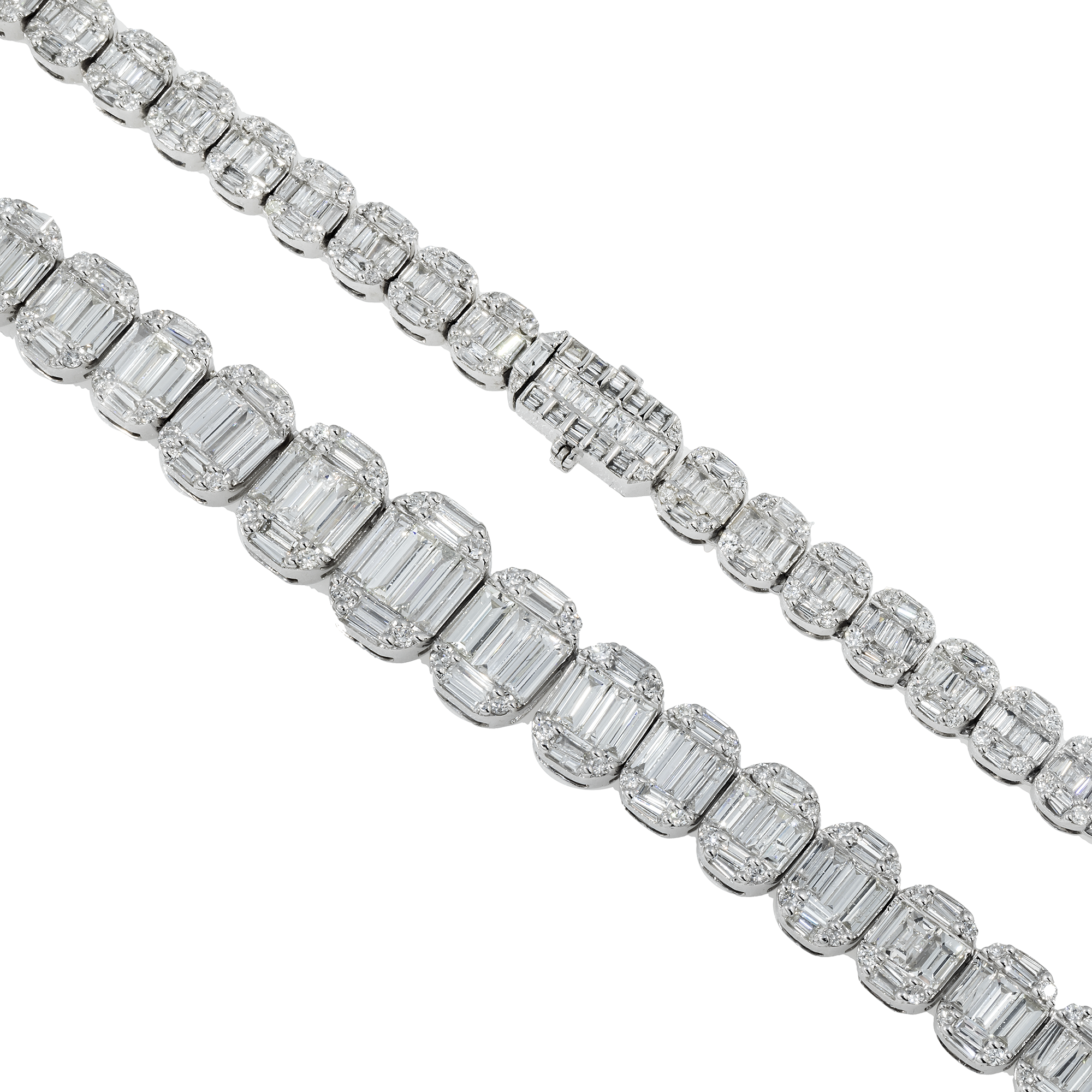14K GOLD BAGUETTE DIAMOND CHAIN 22.85 CT