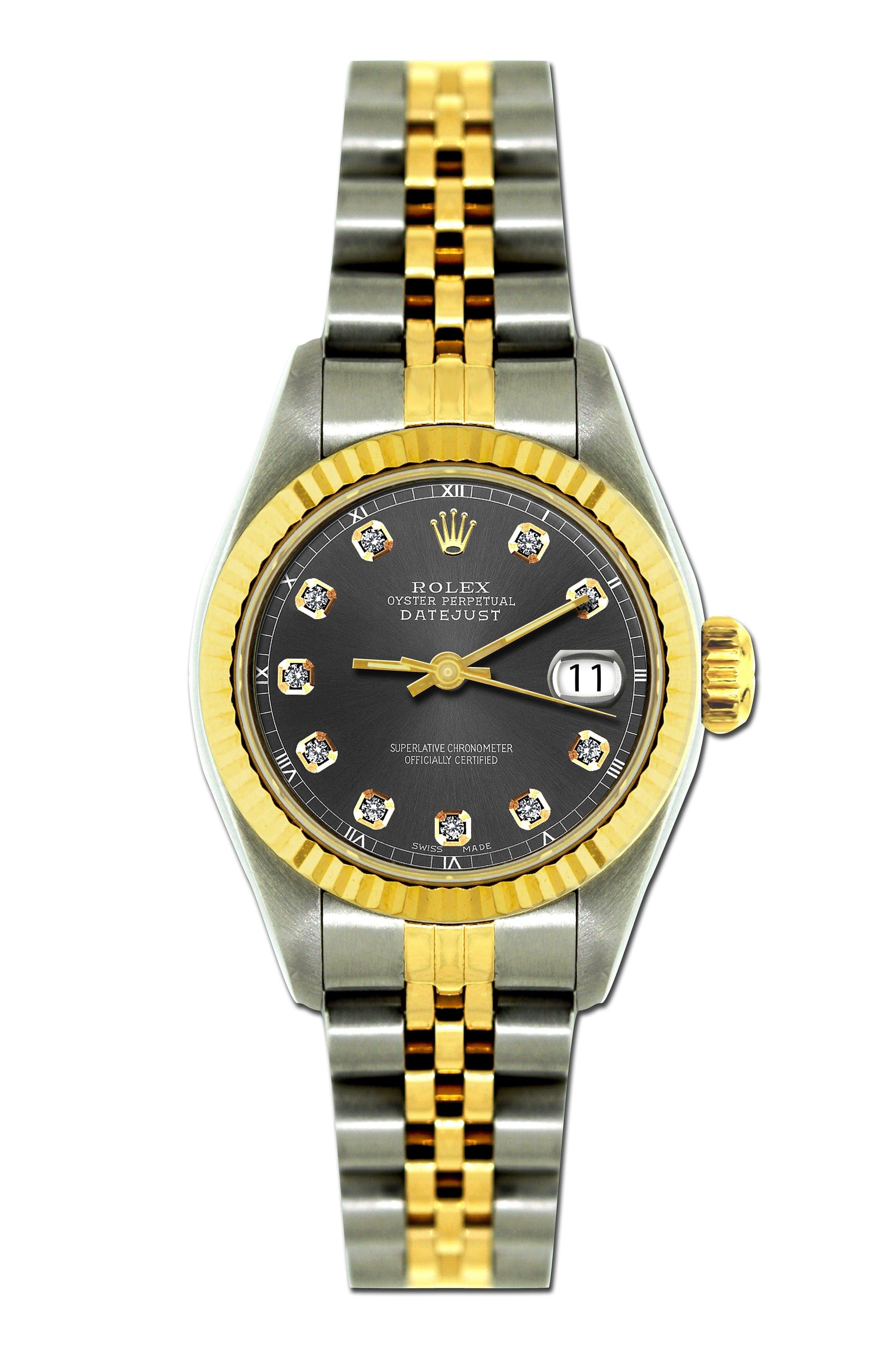 Rolex Datejust 26mm Yellow Gold and Stainless Steel Bracelet Gray Dial