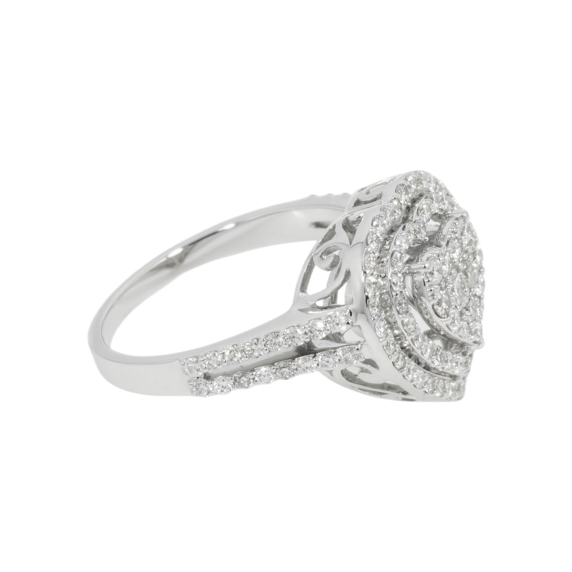 14K GOLD DIAMOND HEART RING 0.97 CT