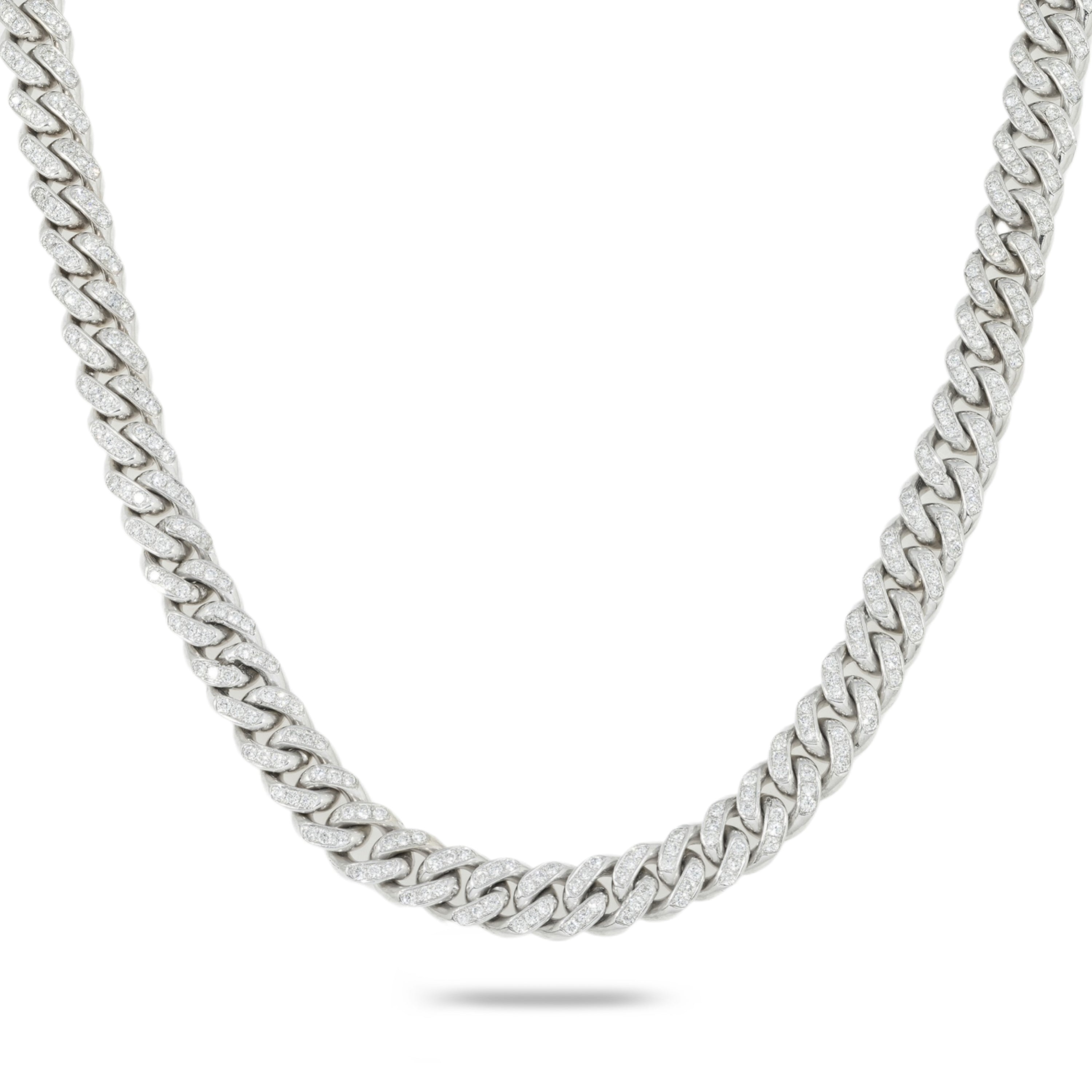 10K GOLD ROUND DIAMOND 10MM CUBAN LINK CHAIN 15.50 CT