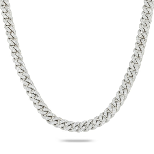 10K GOLD ROUND DIAMOND 10MM CUBAN LINK CHAIN 15.50 CT