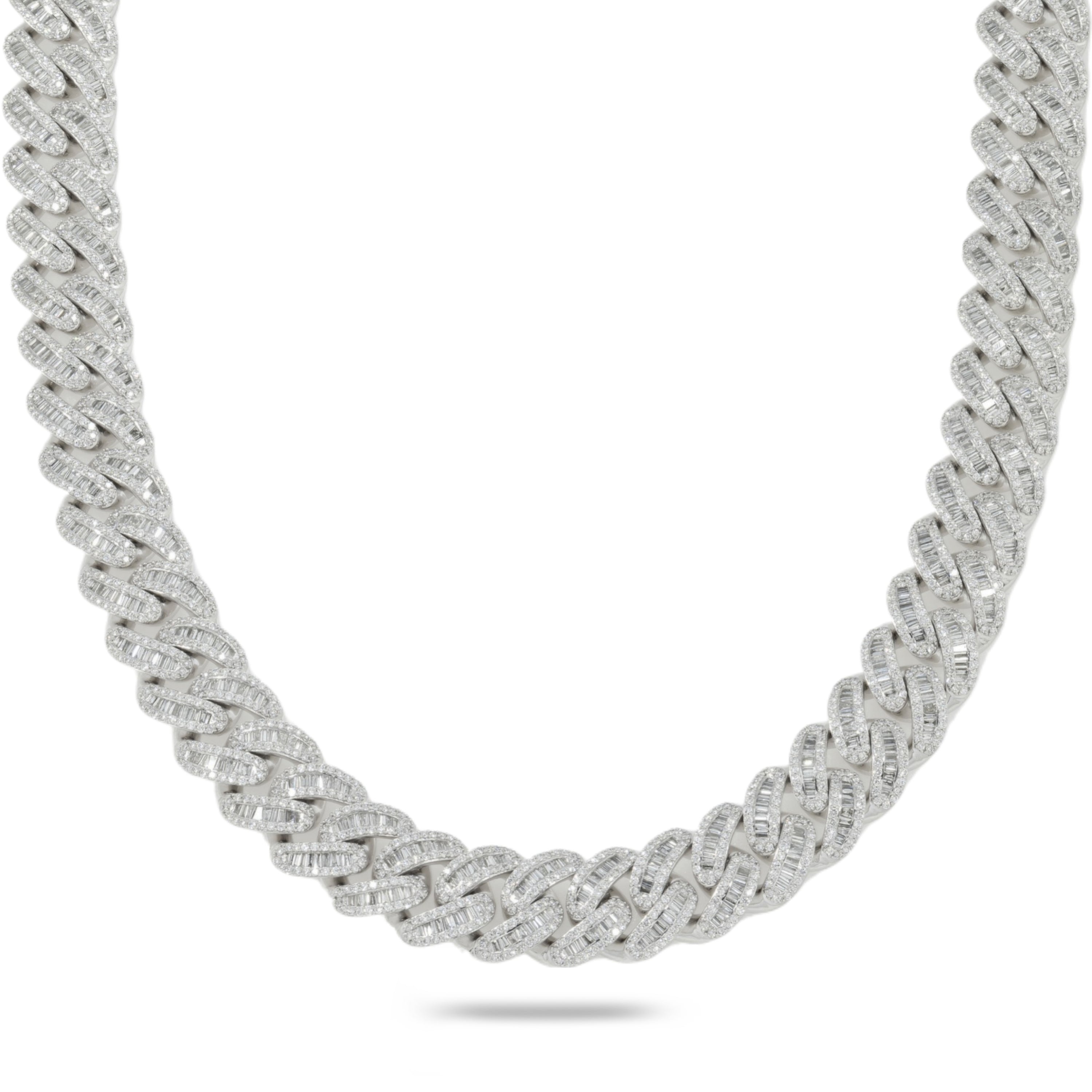 10K GOLD BAGUETTE AND ROUND DIAMOND 16MM CUBAN LINK CHAIN 29.94 CT