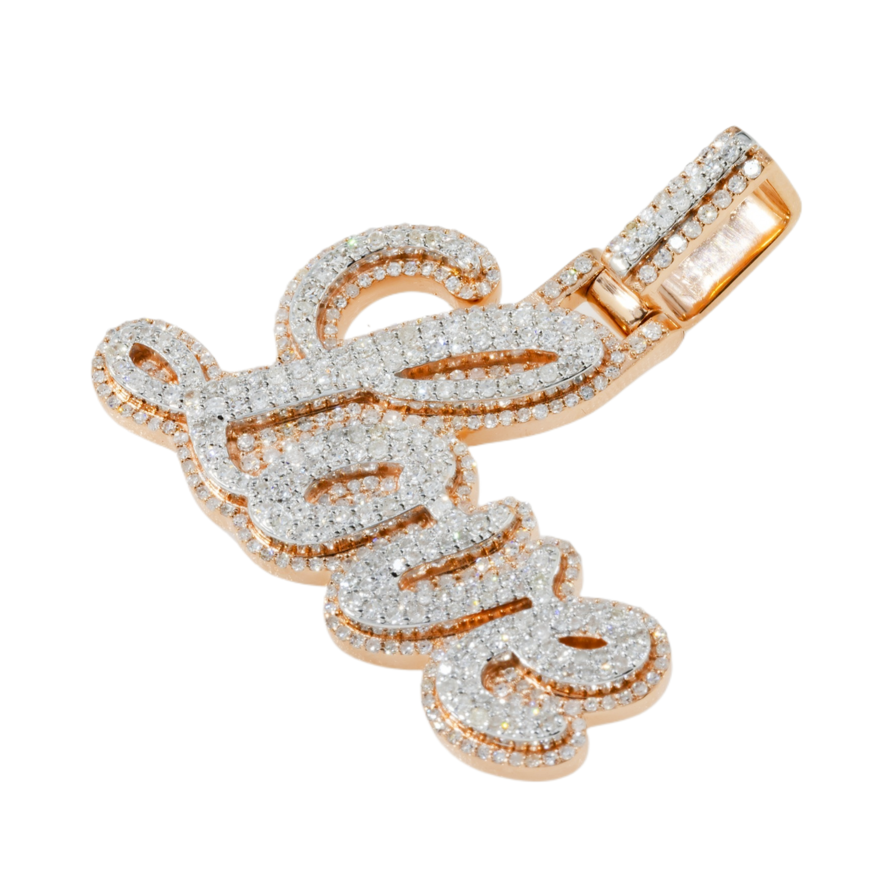 10K GOLD ROUND DIAMOND LOVE PENDANT 1.00 CT