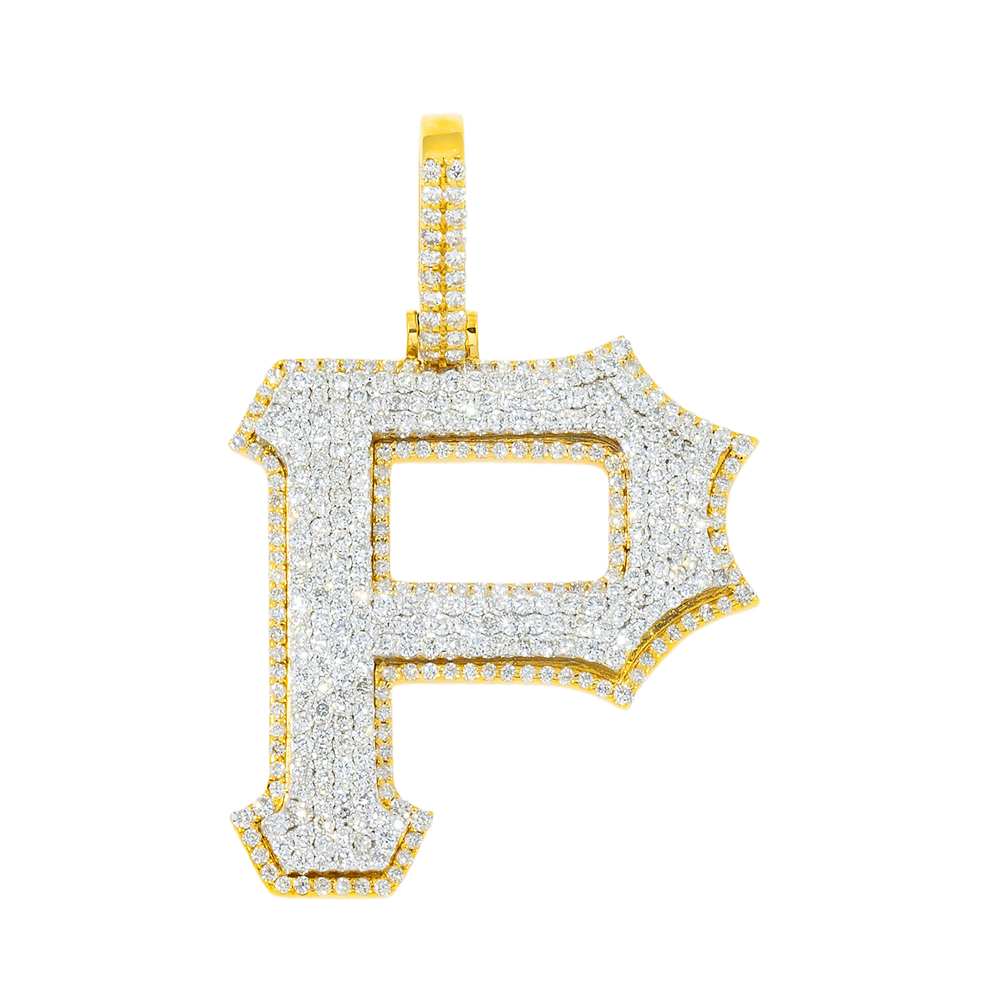 14K GOLD DIAMOND CUSTOM PITTSBURGH PIRATES PENDANT 1.55 CT