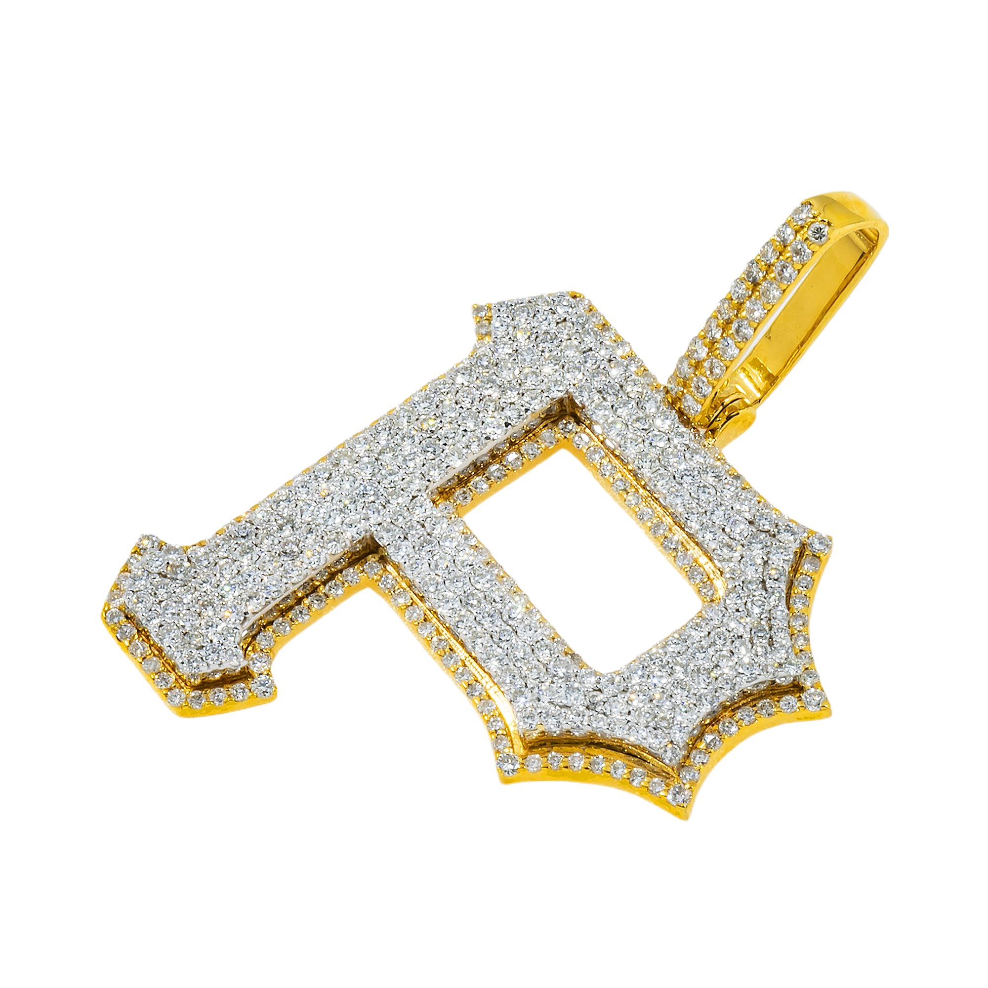 14K GOLD DIAMOND CUSTOM PITTSBURGH PIRATES PENDANT 1.55 CT