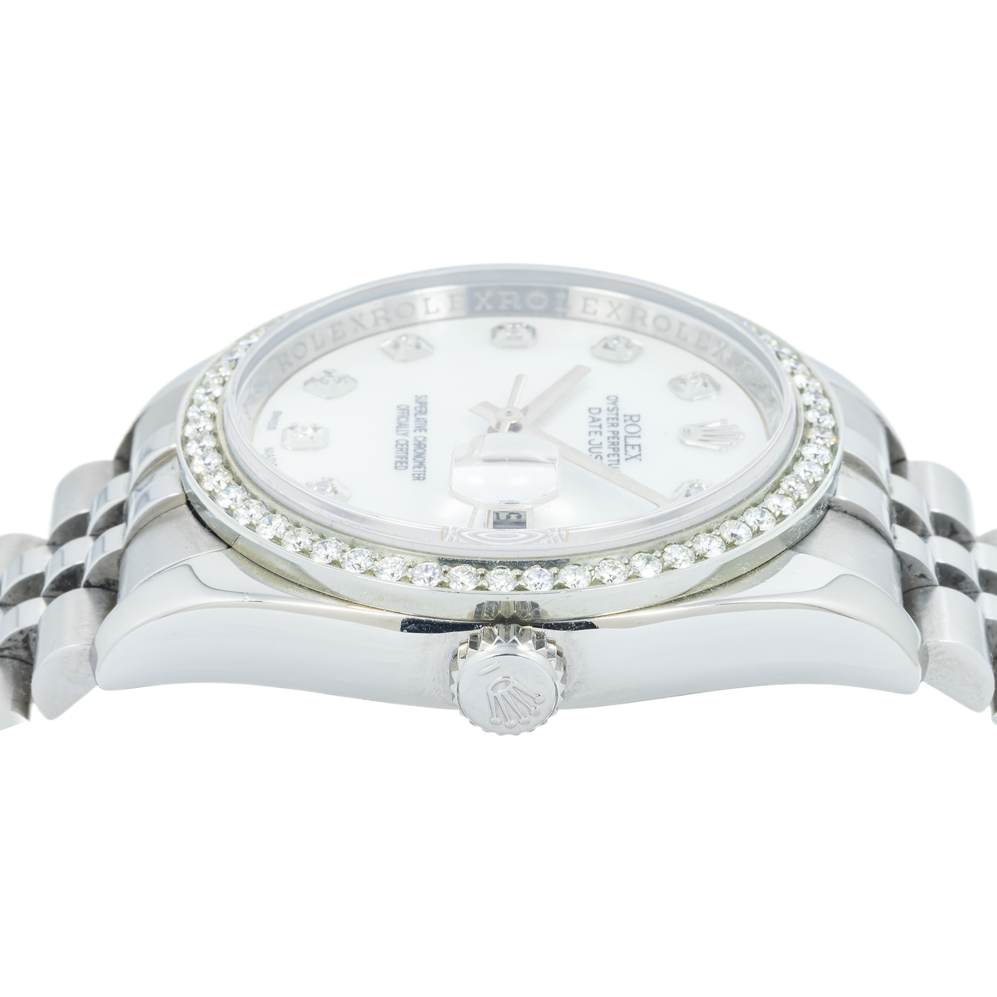 Rolex Datejust 116234 36MM White Diamond Dial And Bezel With Stainless Steel Jubilee Bracelet