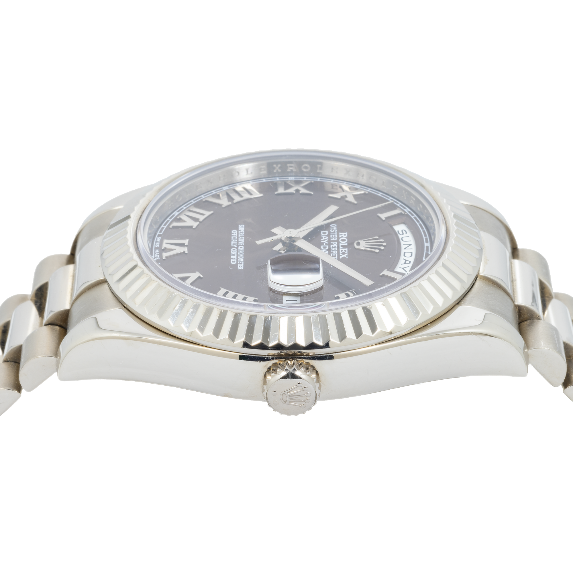 Rolex Day-Date II 218239 41MM Chocolate Roman Dial And White Gold Presidential Bracelet