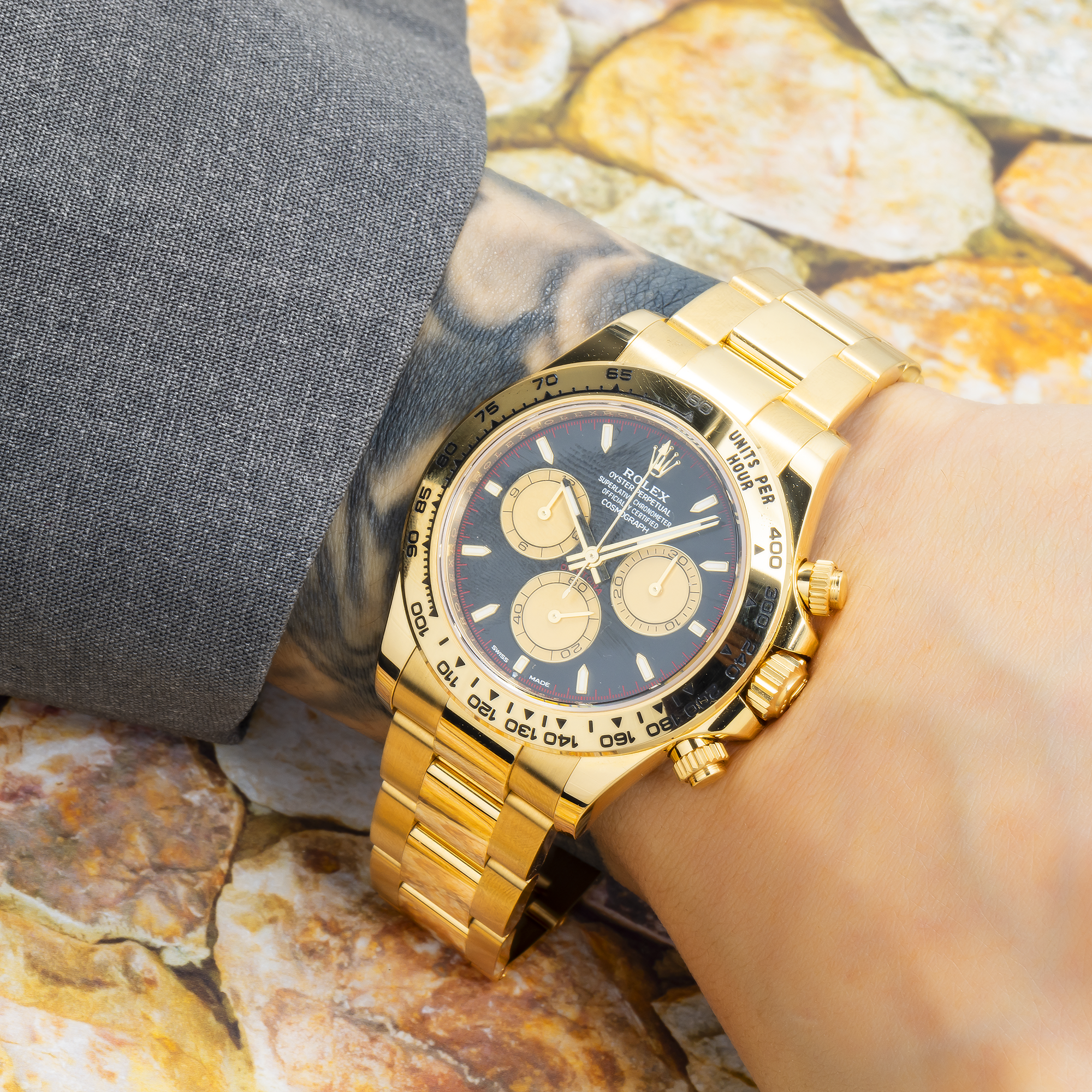 Rolex Daytona 126508 40MM Black Dial With Yellow Gold Oyster Bracelet
