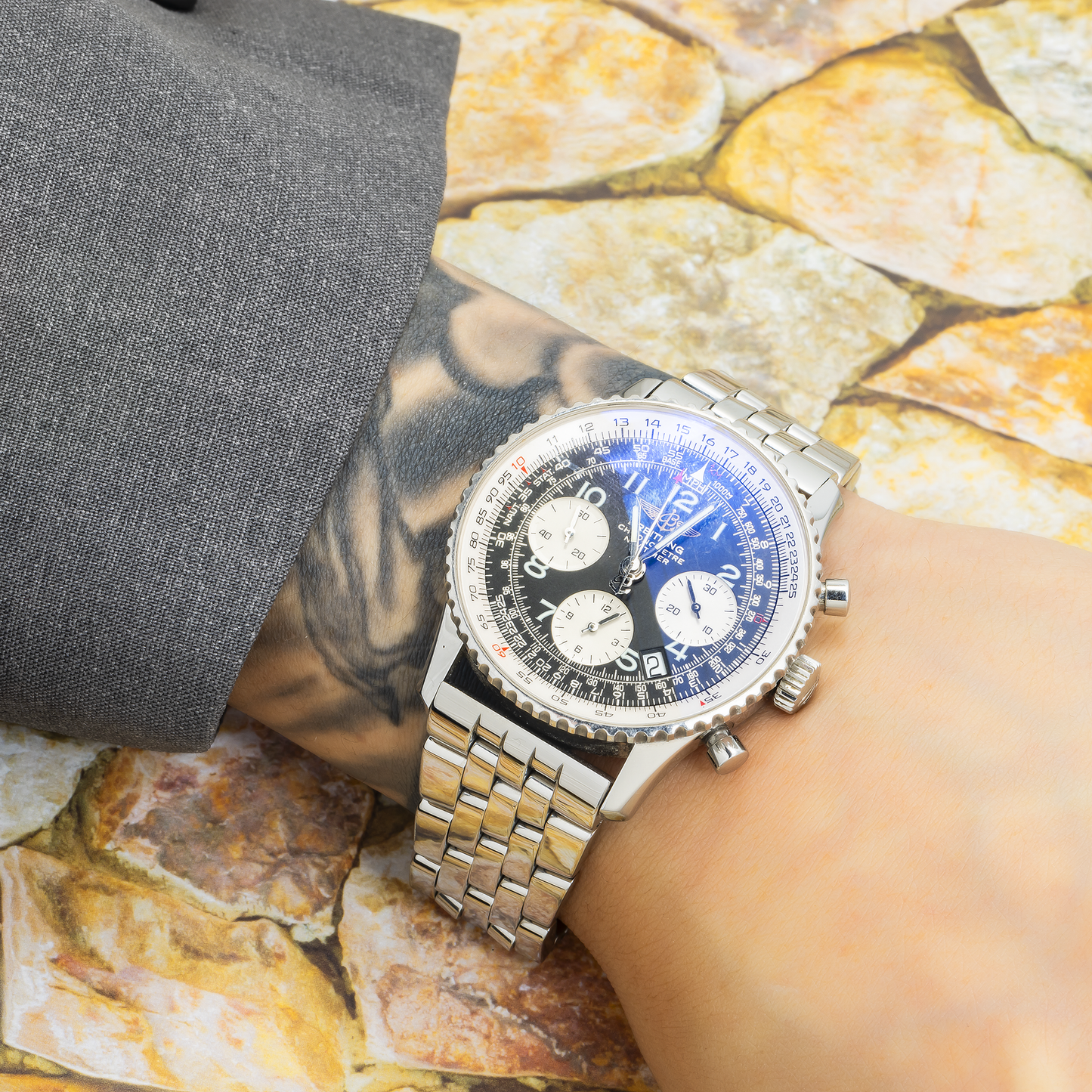 Breitling Navitimer A23322 42MM Black Arabic Dial With Stainless Steel Bracelet