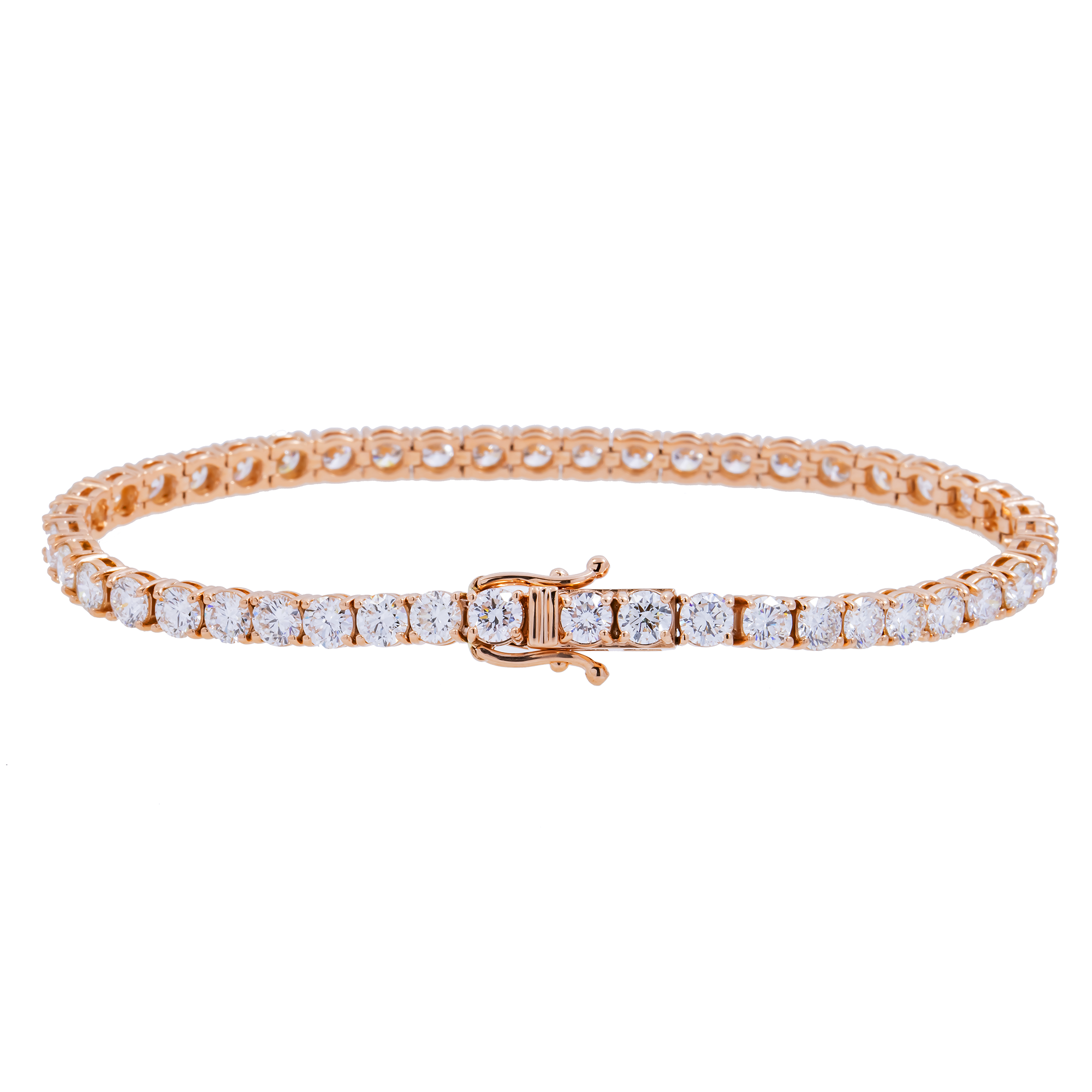 14K GOLD ROUND DIAMONDS TENNIS BRACELET 10.52 CT