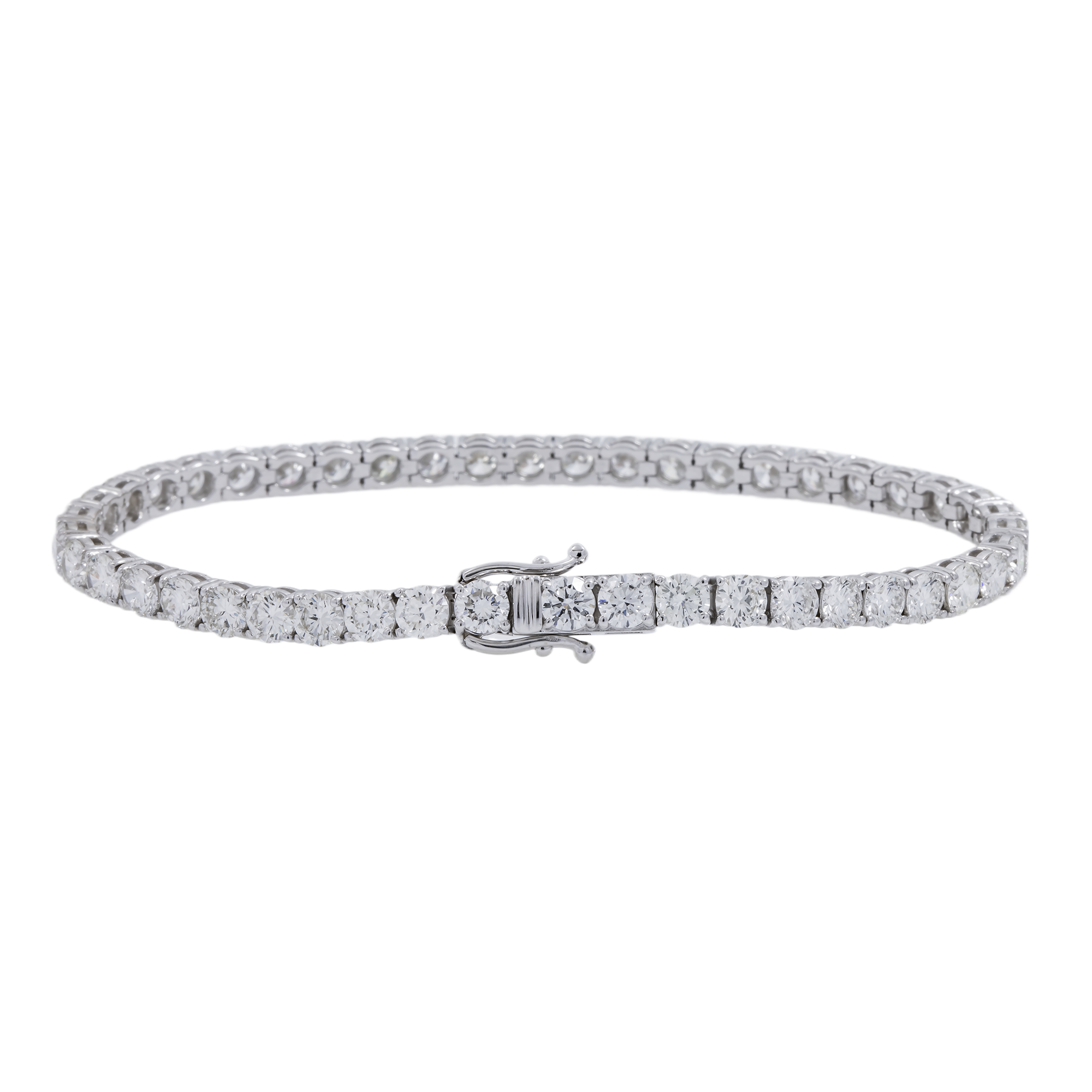 14K GOLD ROUND DIAMONDS TENNIS BRACELET 5.5 CT
