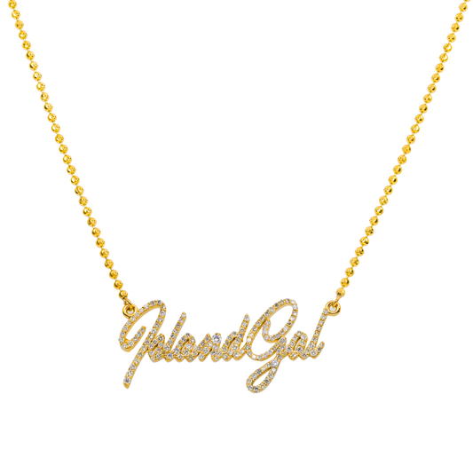 10K YELLOW GOLD DIAMOND CUSTOM NAME NECKLACE