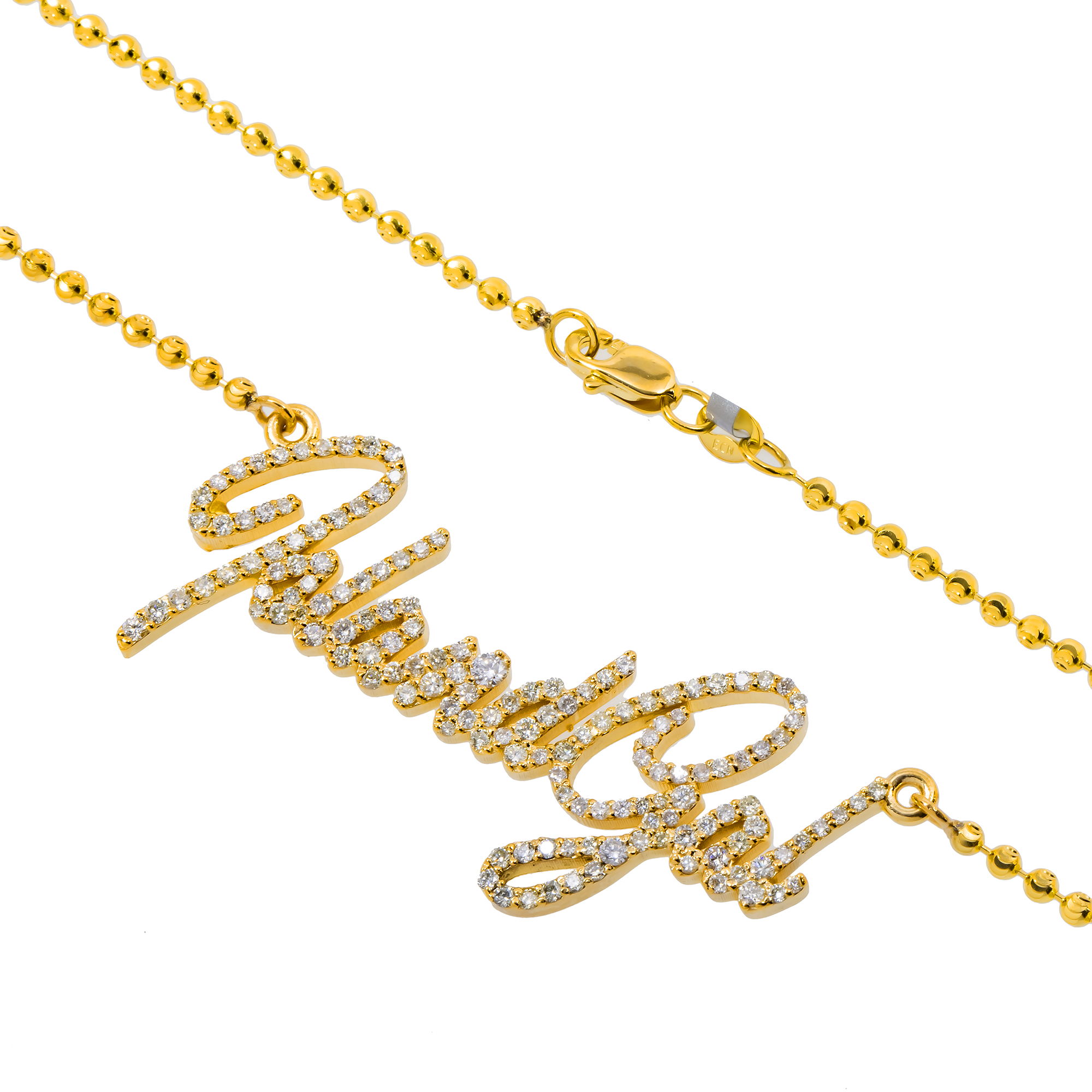 10K YELLOW GOLD DIAMOND CUSTOM NAME NECKLACE