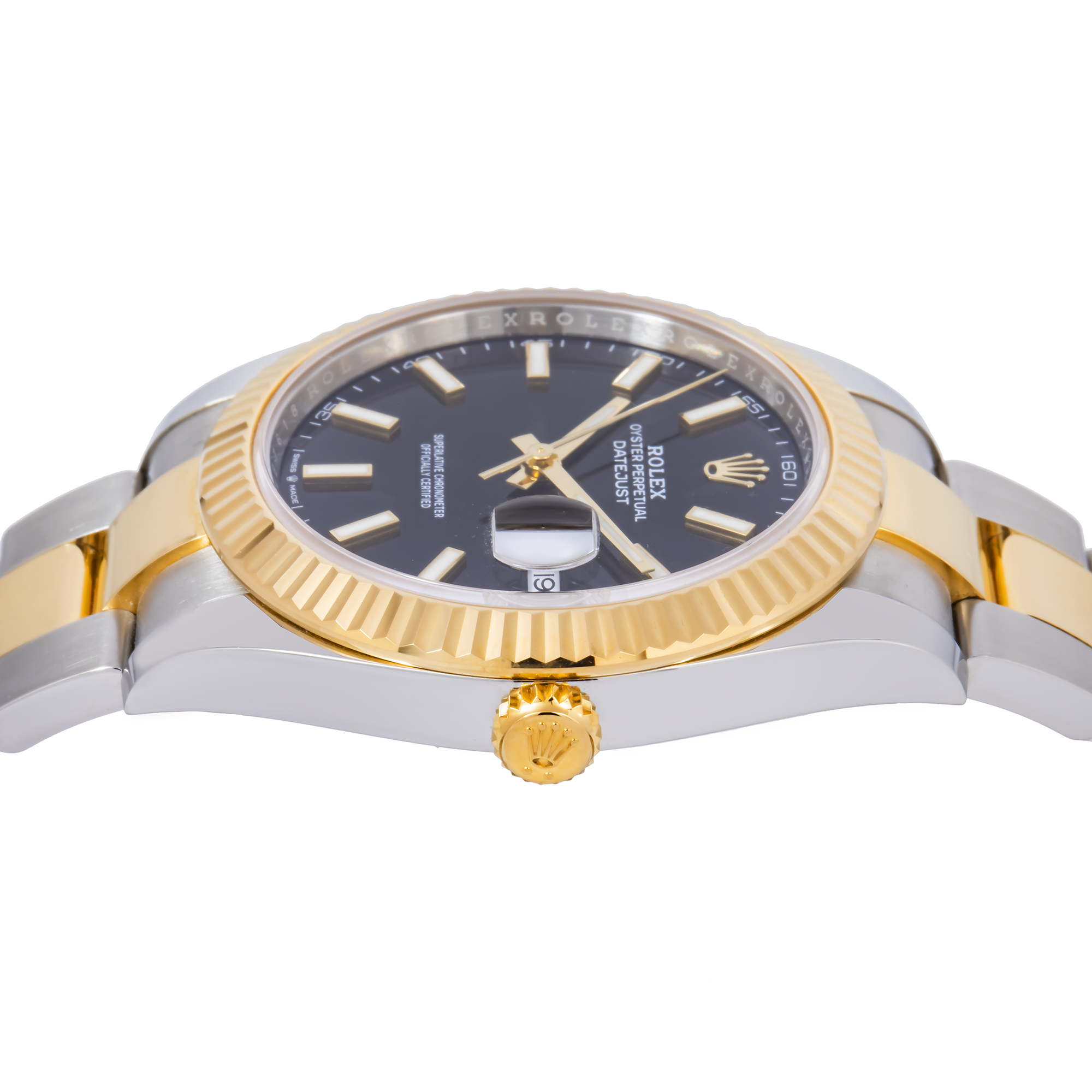 ROLEX DATEJUST 126333 41MM BLACK DIAL WITH TWO TONE OYSTER BRACELET.