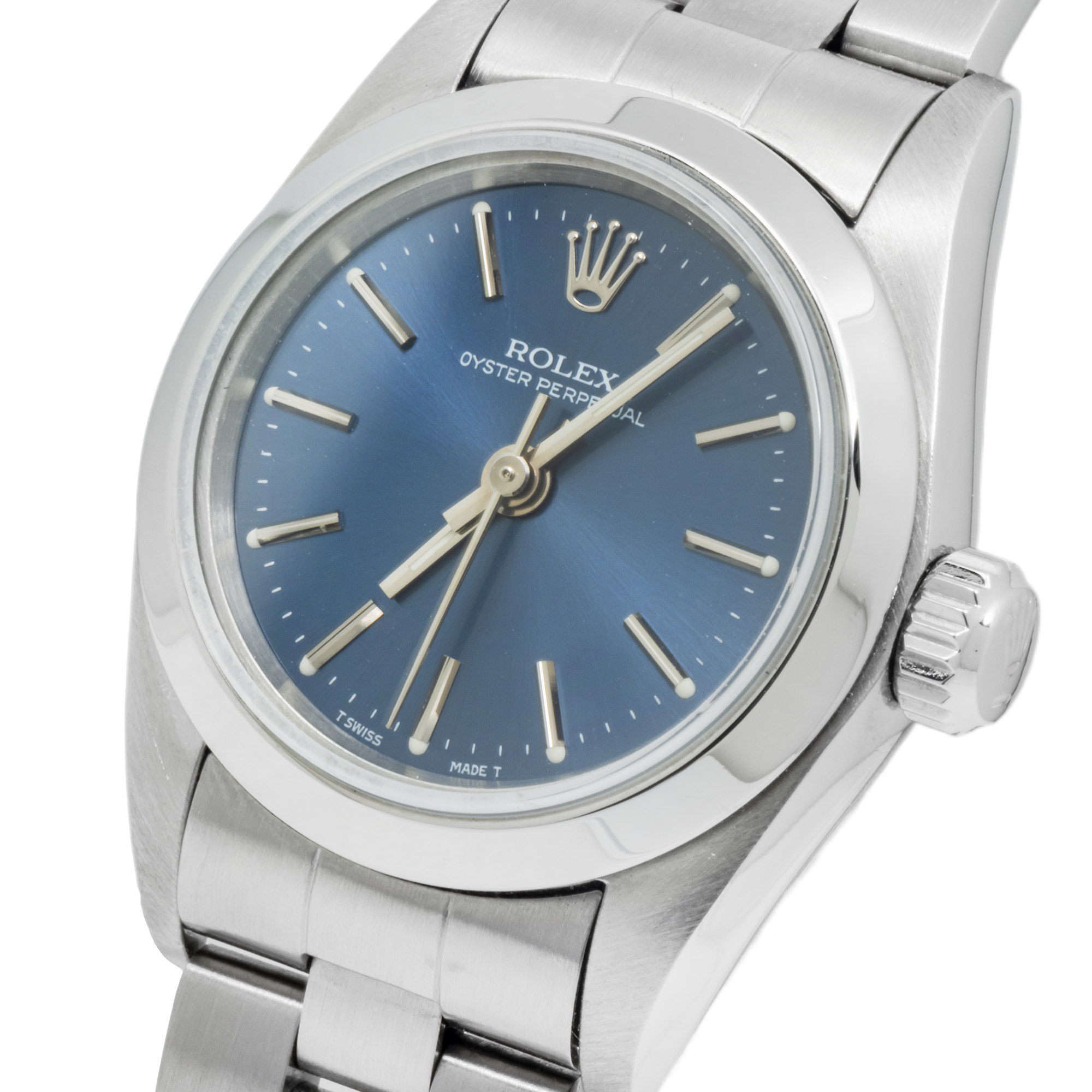 Rolex Oyster Perpetual 67180 24MM Blue Dial With Stainless Steel Oyster Bracelet