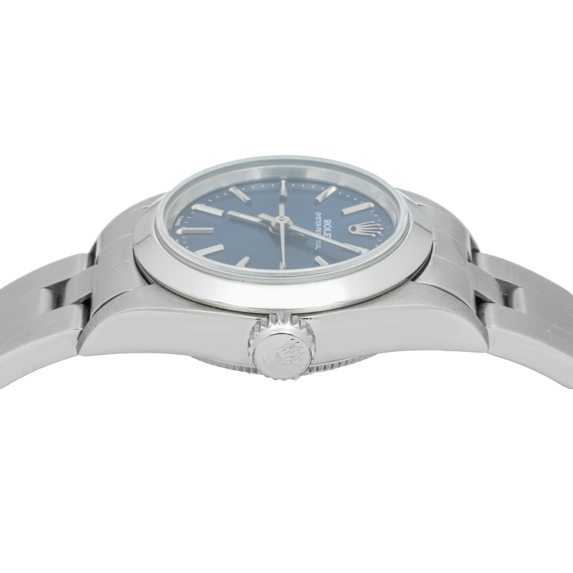 Rolex Oyster Perpetual 67180 24MM Blue Dial With Stainless Steel Oyster Bracelet
