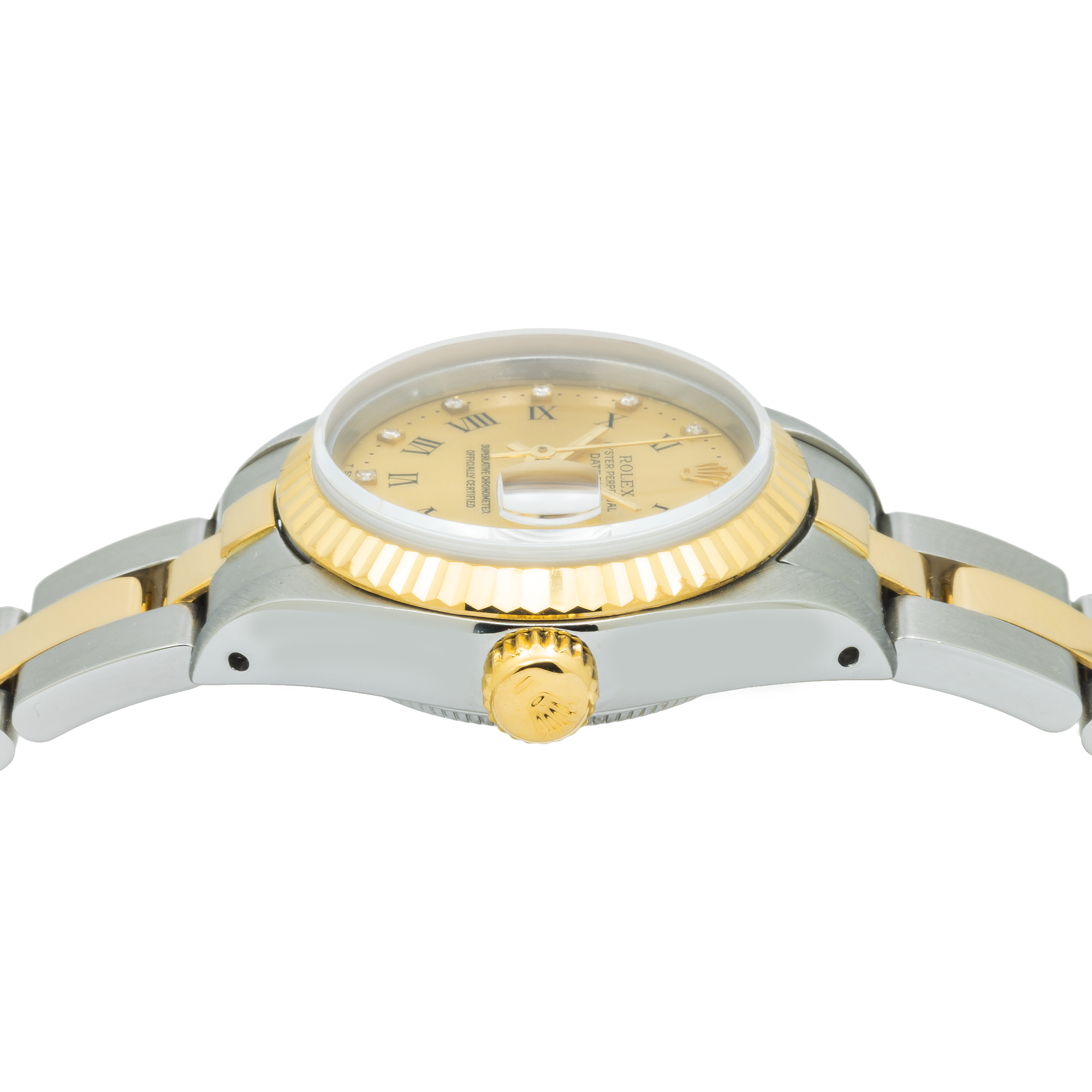 Rolex Datejust 69173 26MM Champagne Diamond Roman Dial With Two Tone Oyster Bracelet