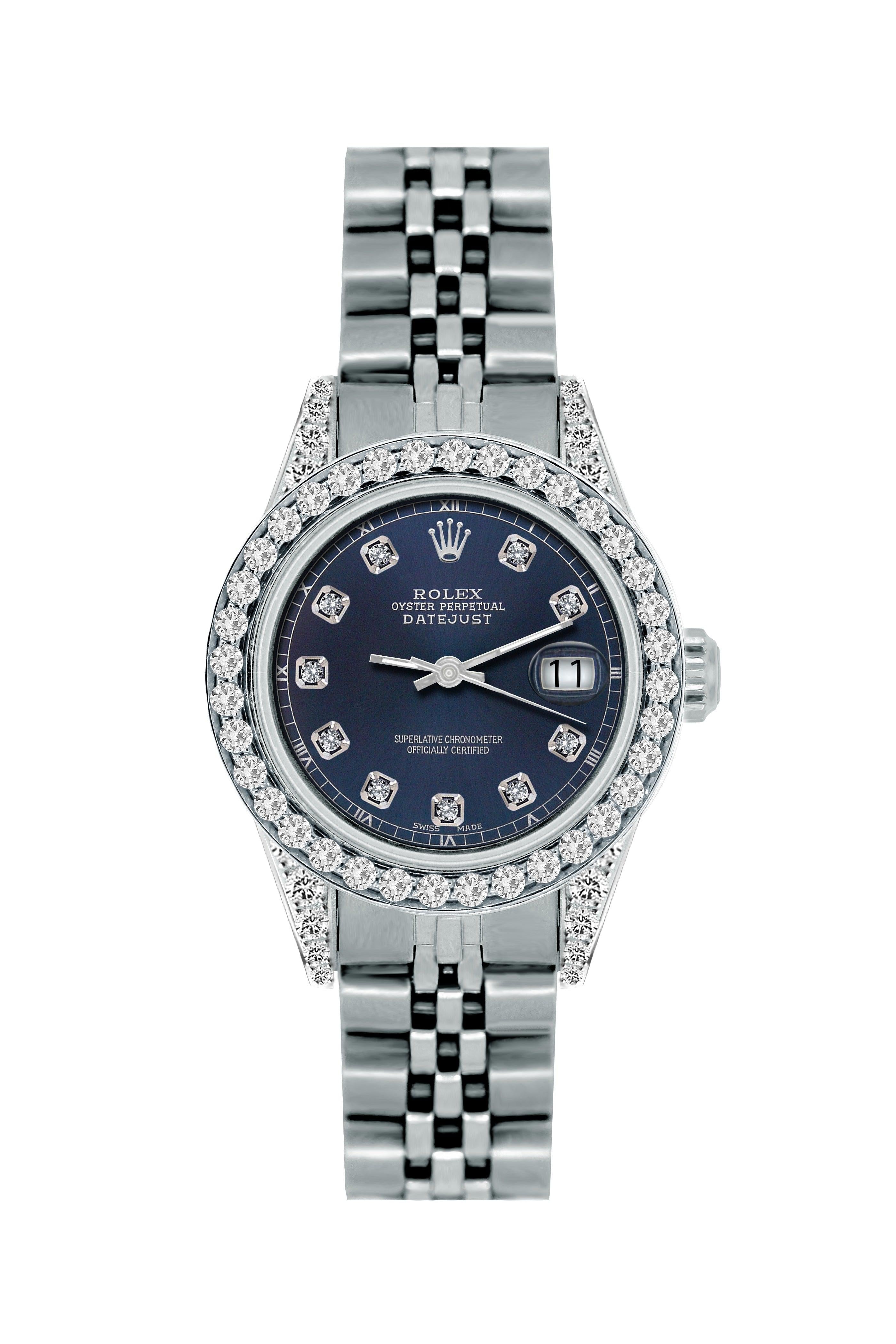 Rolex Datejust Diamond Watch, 26mm, Stainless SteelBracelet Midnight Express Dial w/ Diamond Bezel and Lugs